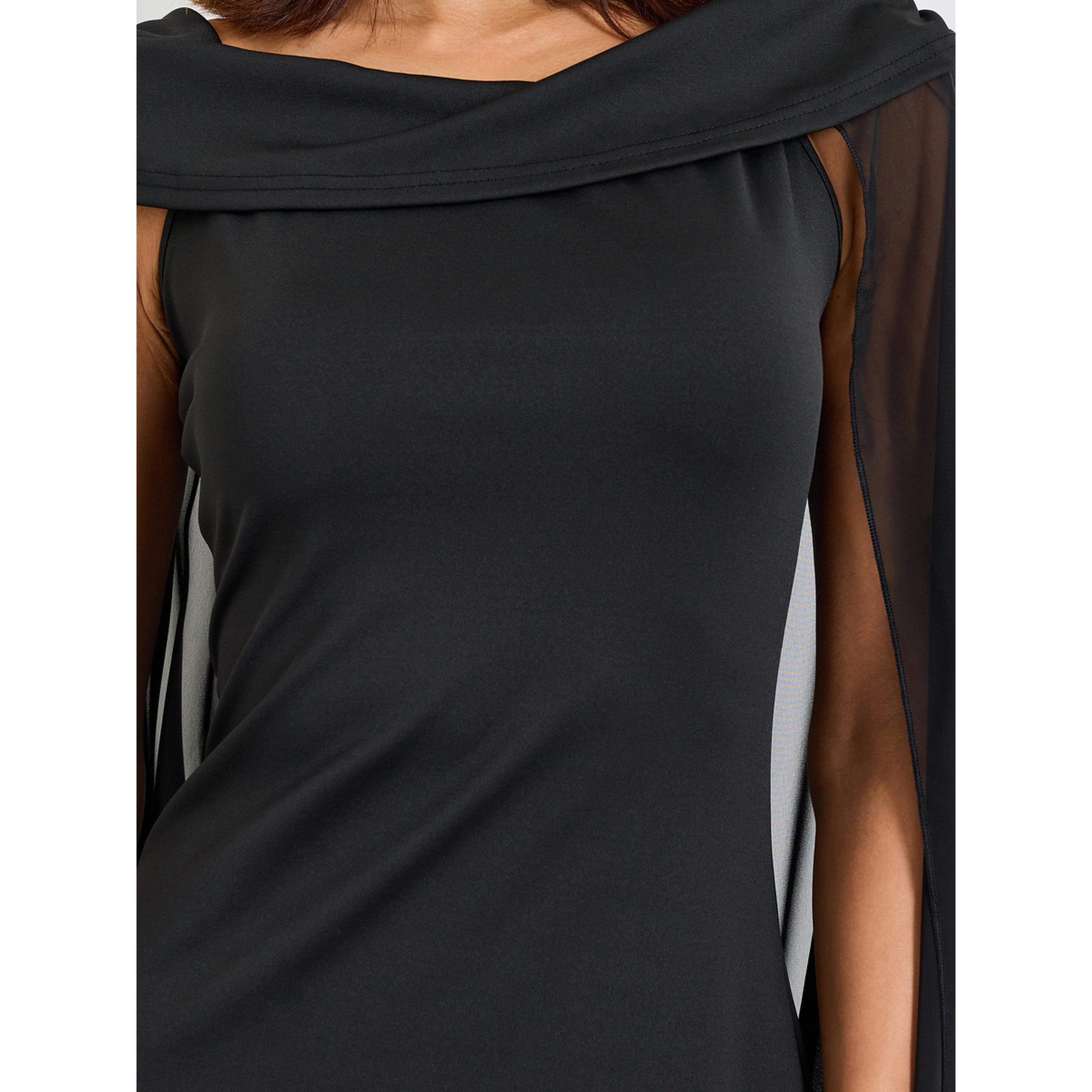 Take Two Black Sleeveless Maxi Dress with Cape Detail-women-clothing-dresses-image-5