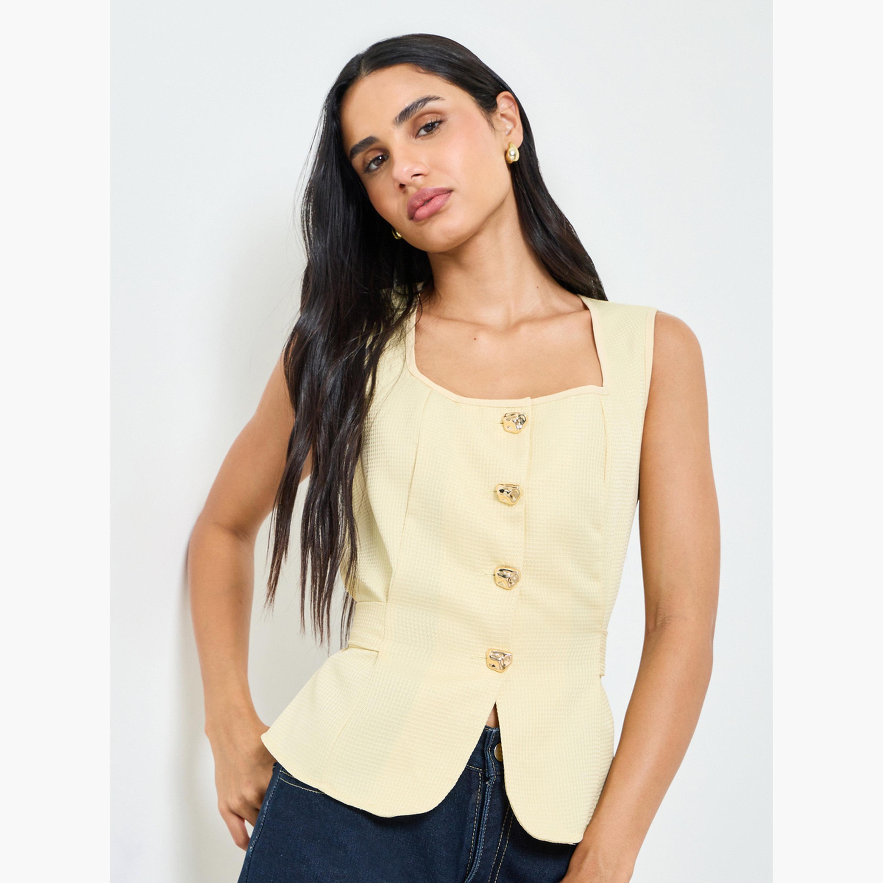Take Two Sleeveless Yellow Blouse-women-clothing-shirtsandblouses-blouses-image-1