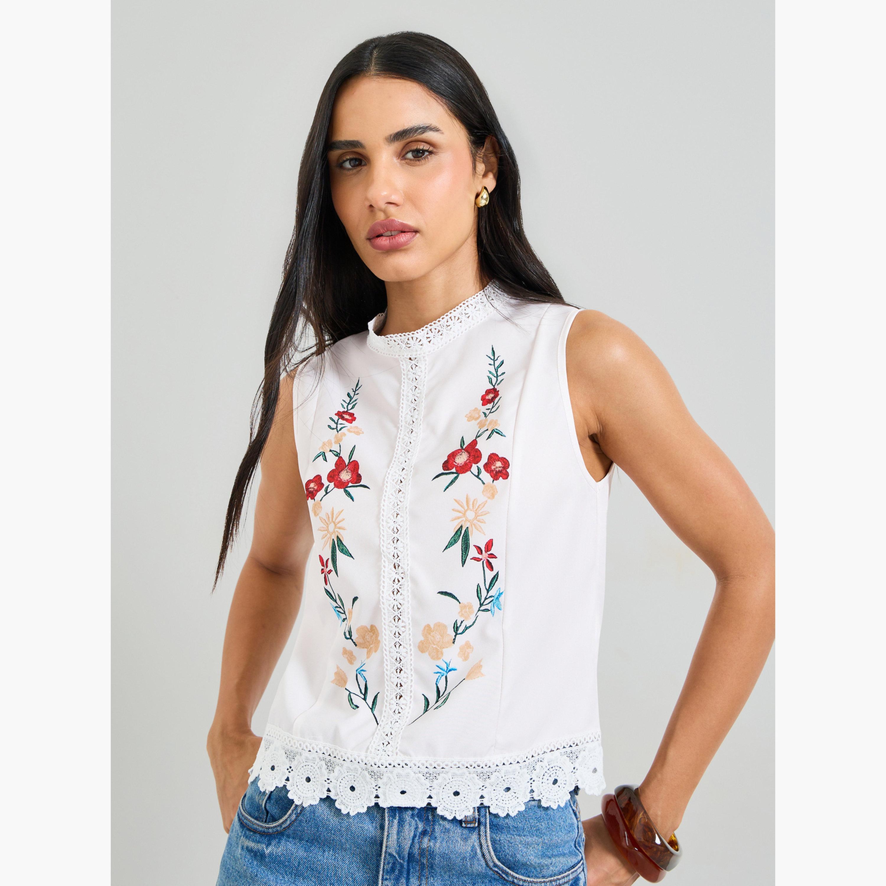 Take Two Sleeveless Embroidered Blouse-women-clothing-shirtsandblouses-blouses-image-1