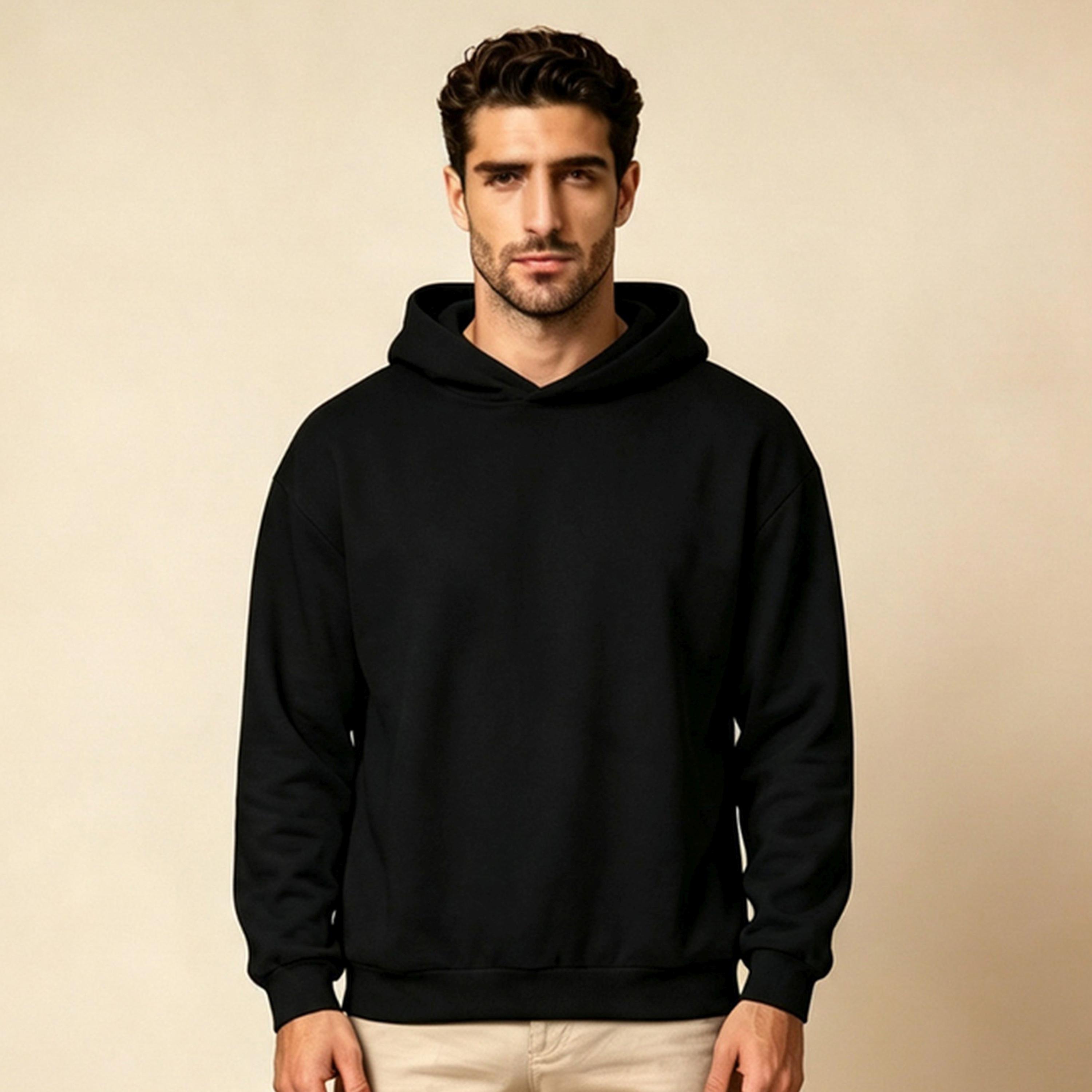هودي سادة باللون الأسود-men-winterwear-hoodiesandsweatshirts-image-1