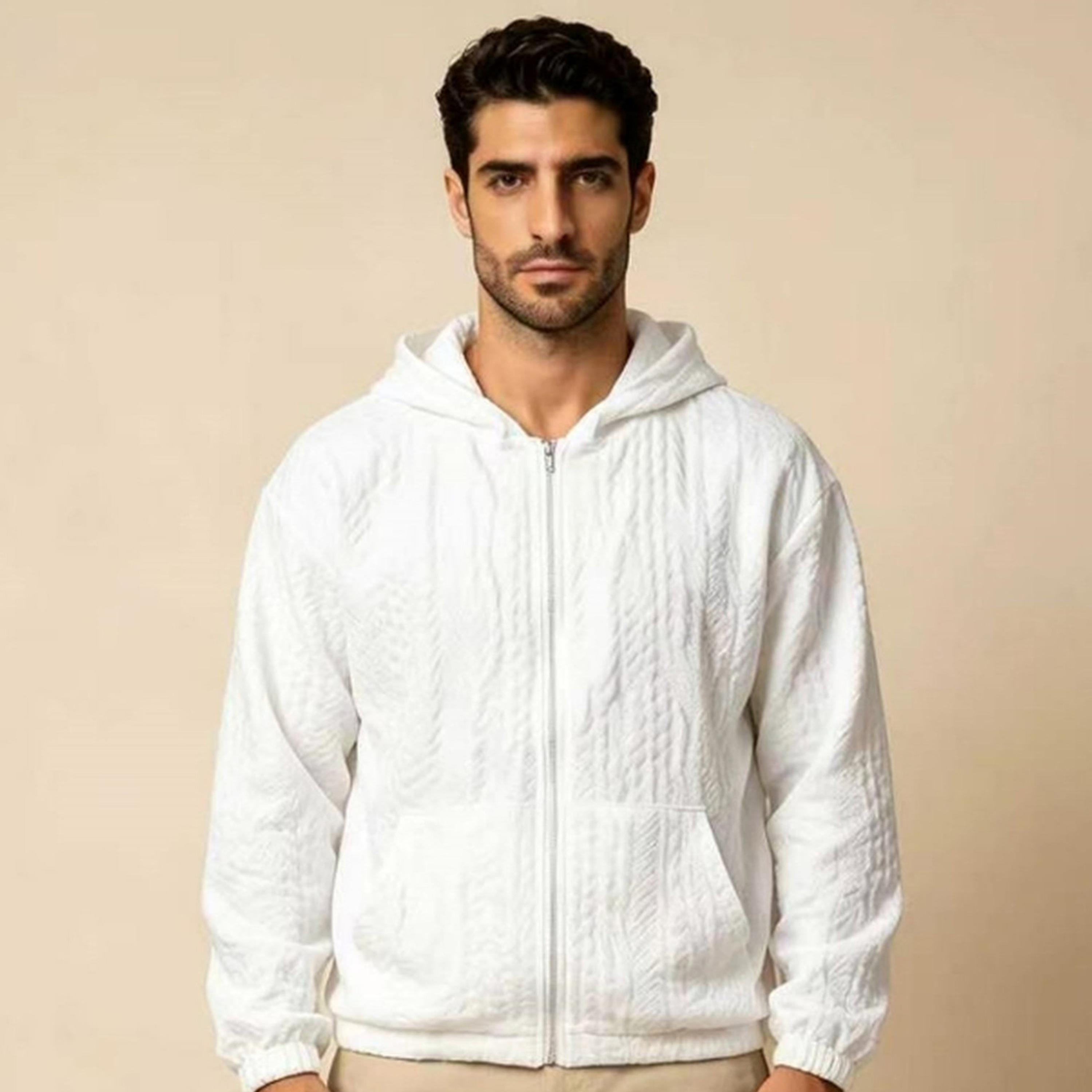 هودي مبطن بسحاب باللون الأبيض-men-winterwear-hoodiesandsweatshirts-image-1