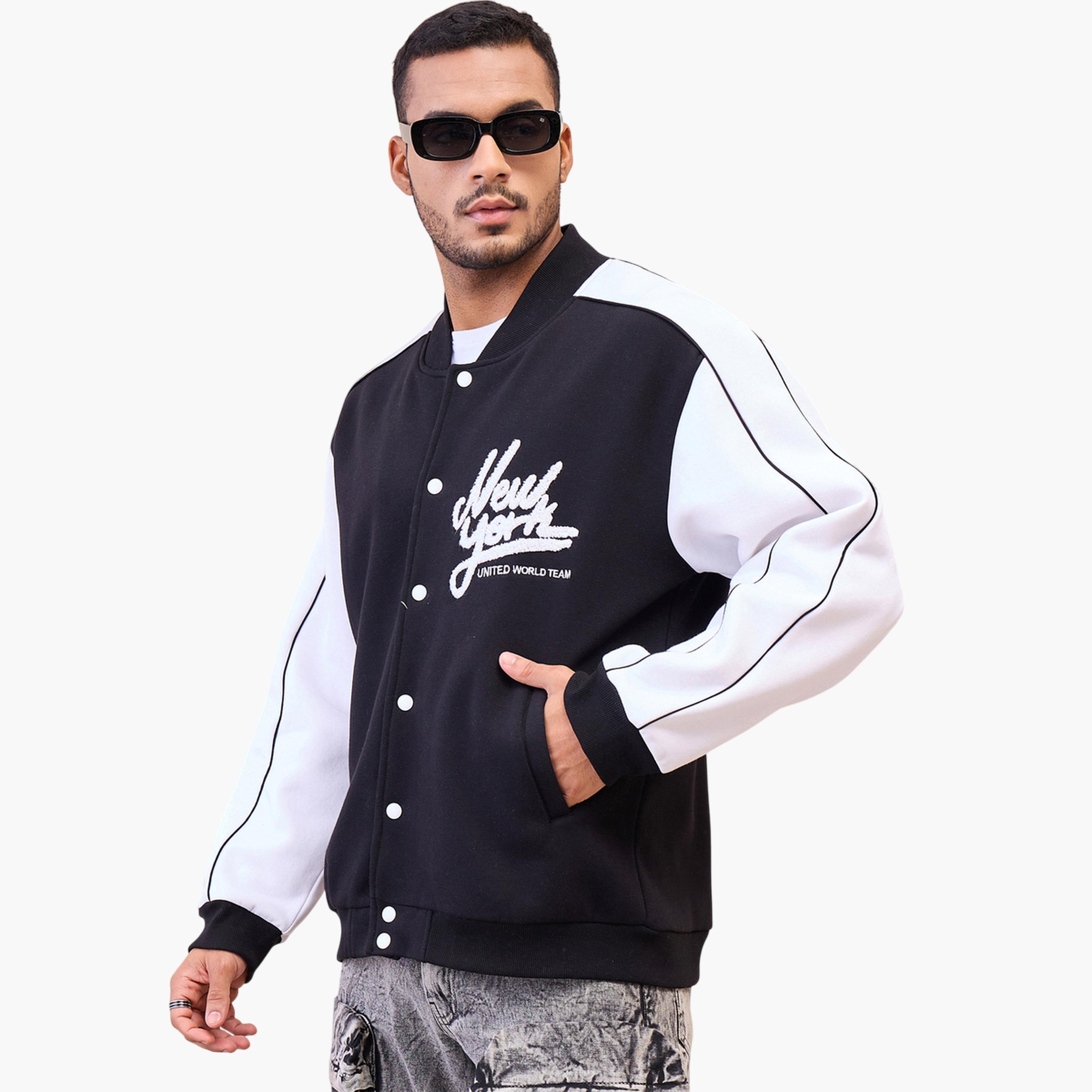 جاكيت فارستي بتطريز وأزرار أسود وأبيض-men-clothing-jacketsandblazers-jackets-image-1