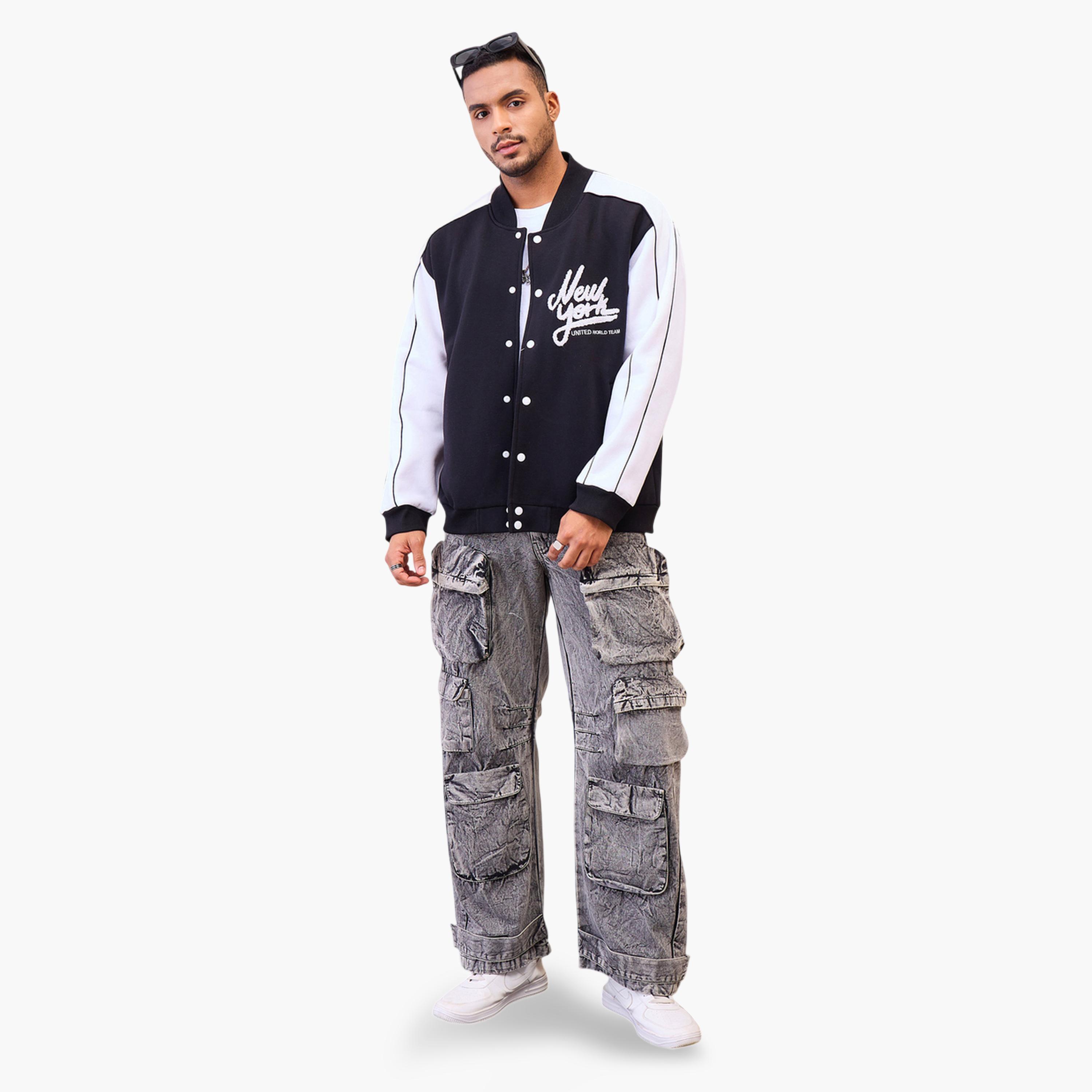 جاكيت فارستي بتطريز وأزرار أسود وأبيض-men-clothing-jacketsandblazers-jackets-image-2
