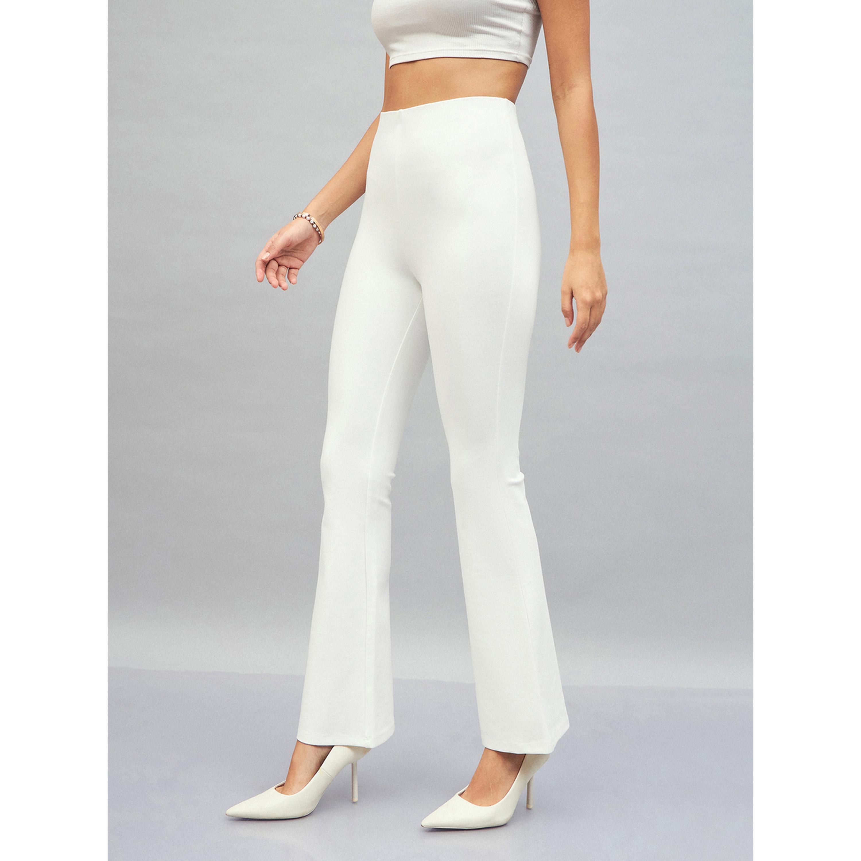 Sassafras X Styli White Flare Trousers-women-clothing-joggers-image-3
