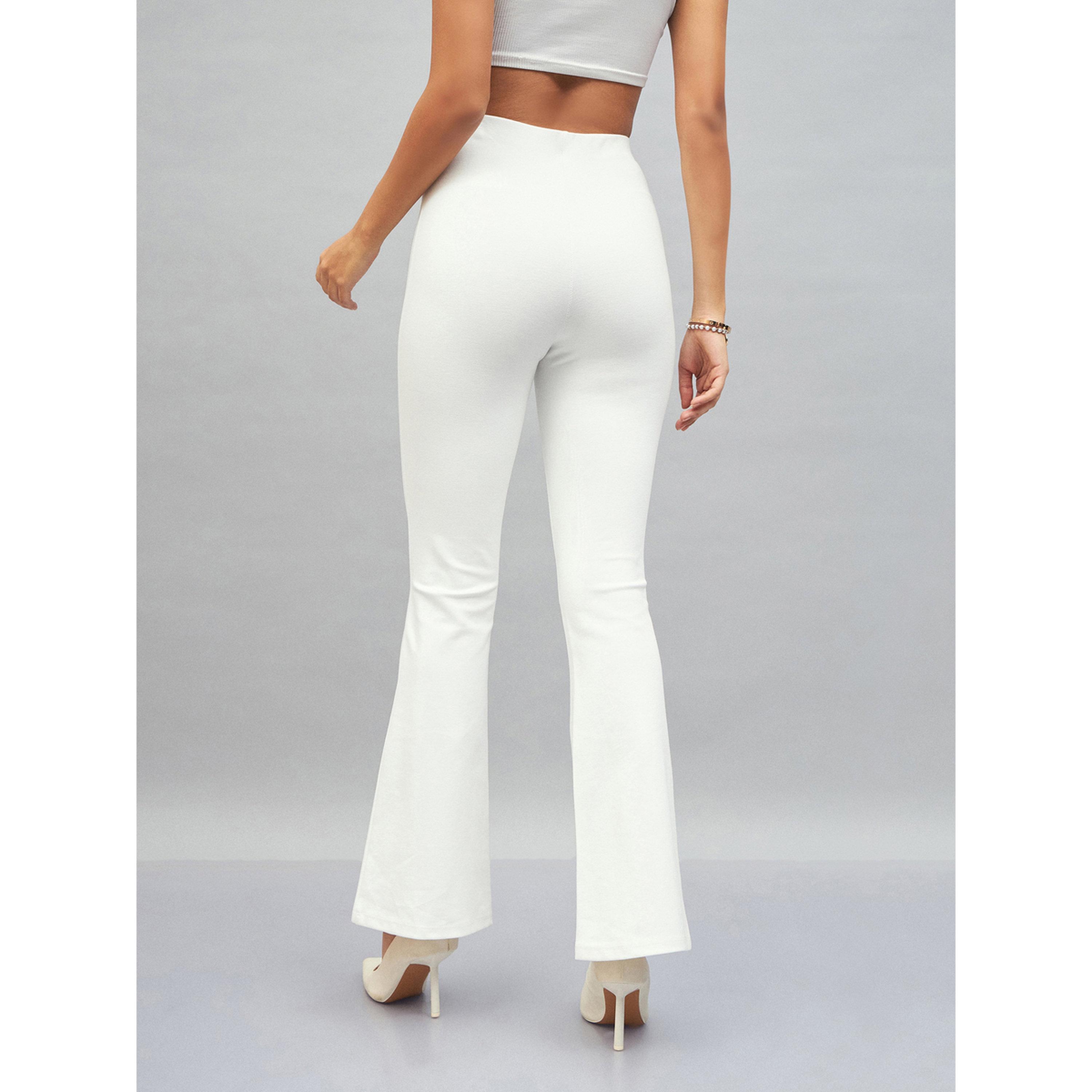 Sassafras X Styli White Flare Trousers-women-clothing-joggers-image-5
