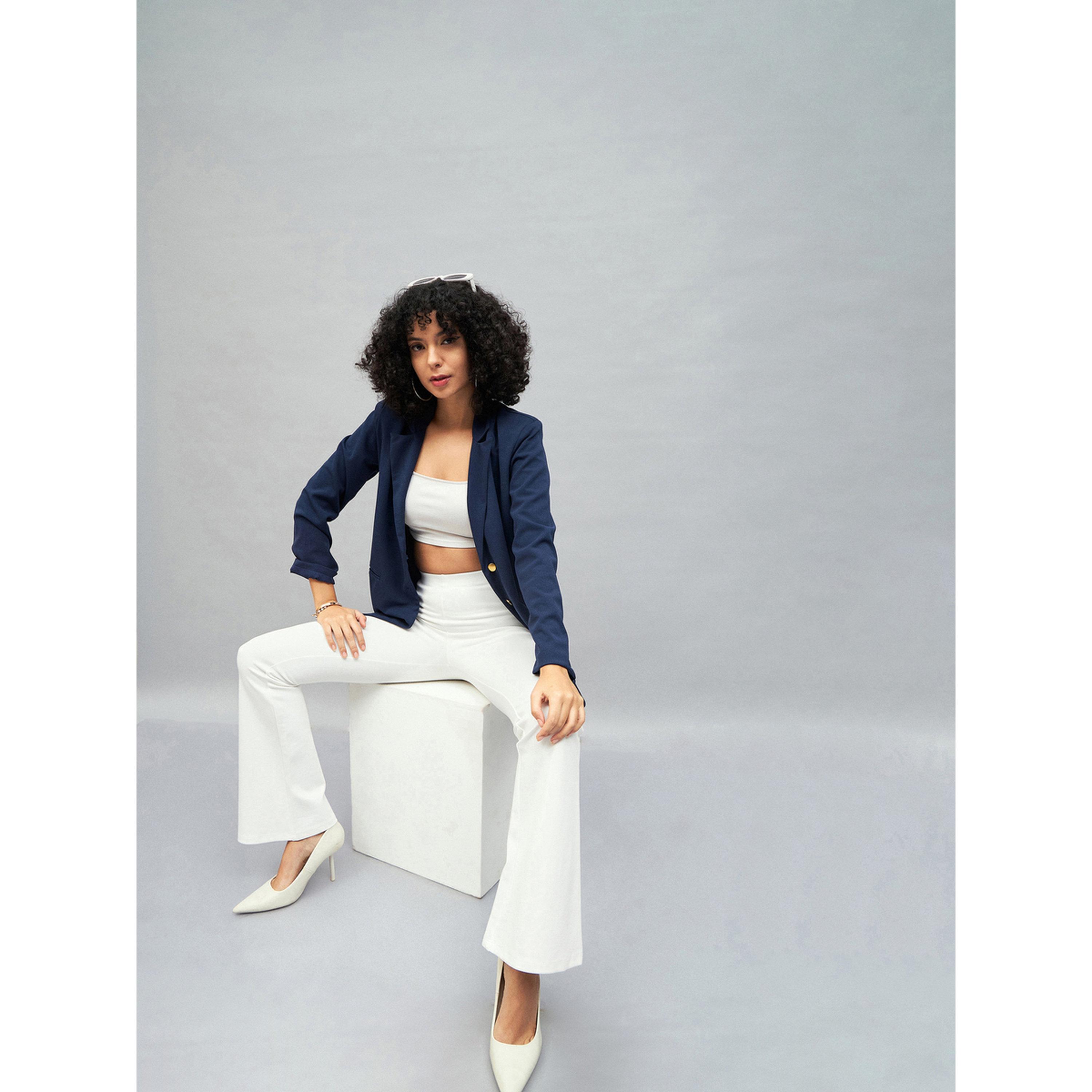 ساسافراس × ستايلي - بنطال أبيض واسع من الأسفل-women-clothing-joggers-image-6