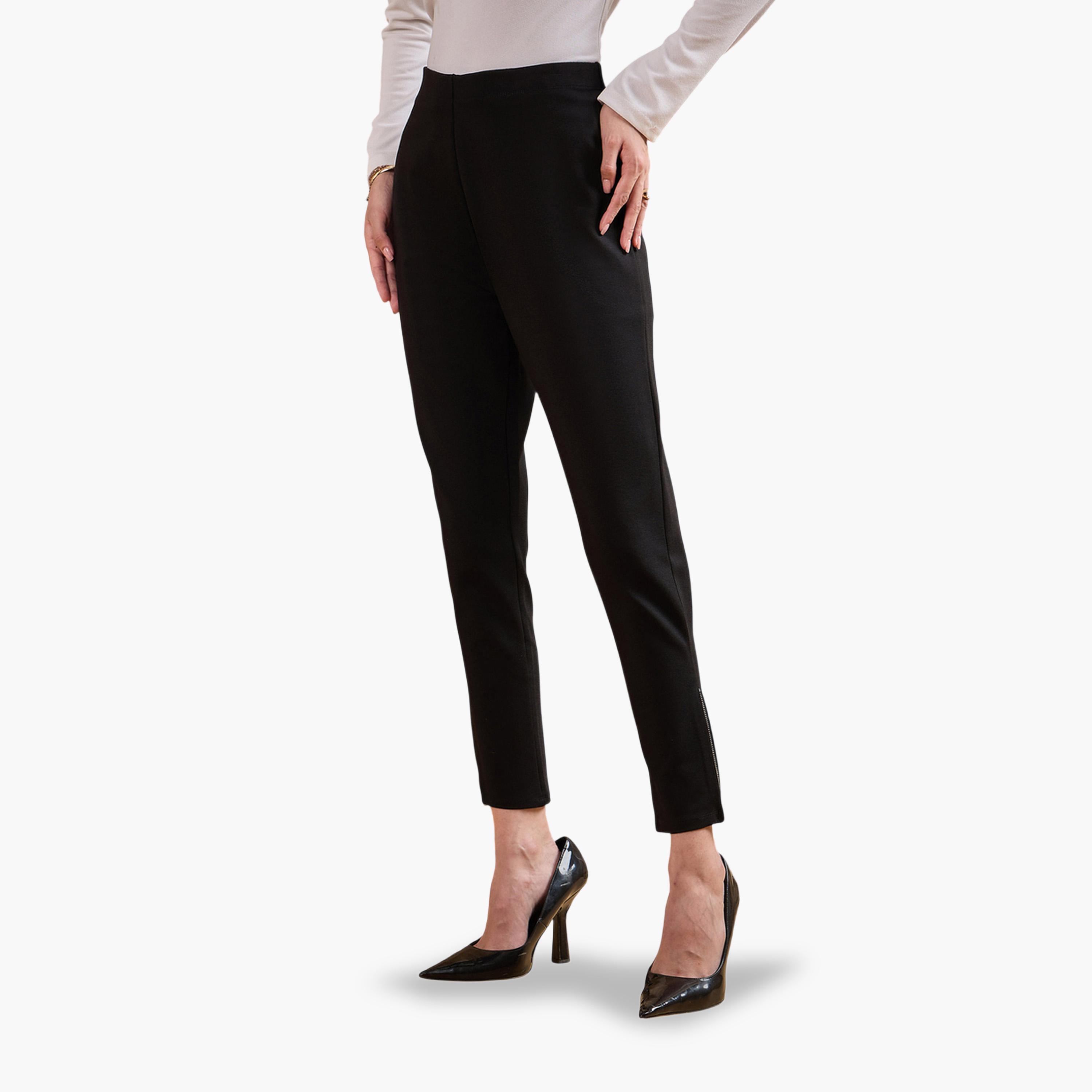 Sassafras X Styli Black Zipper Hem Jeggings-women-clothing-leggings-image-3