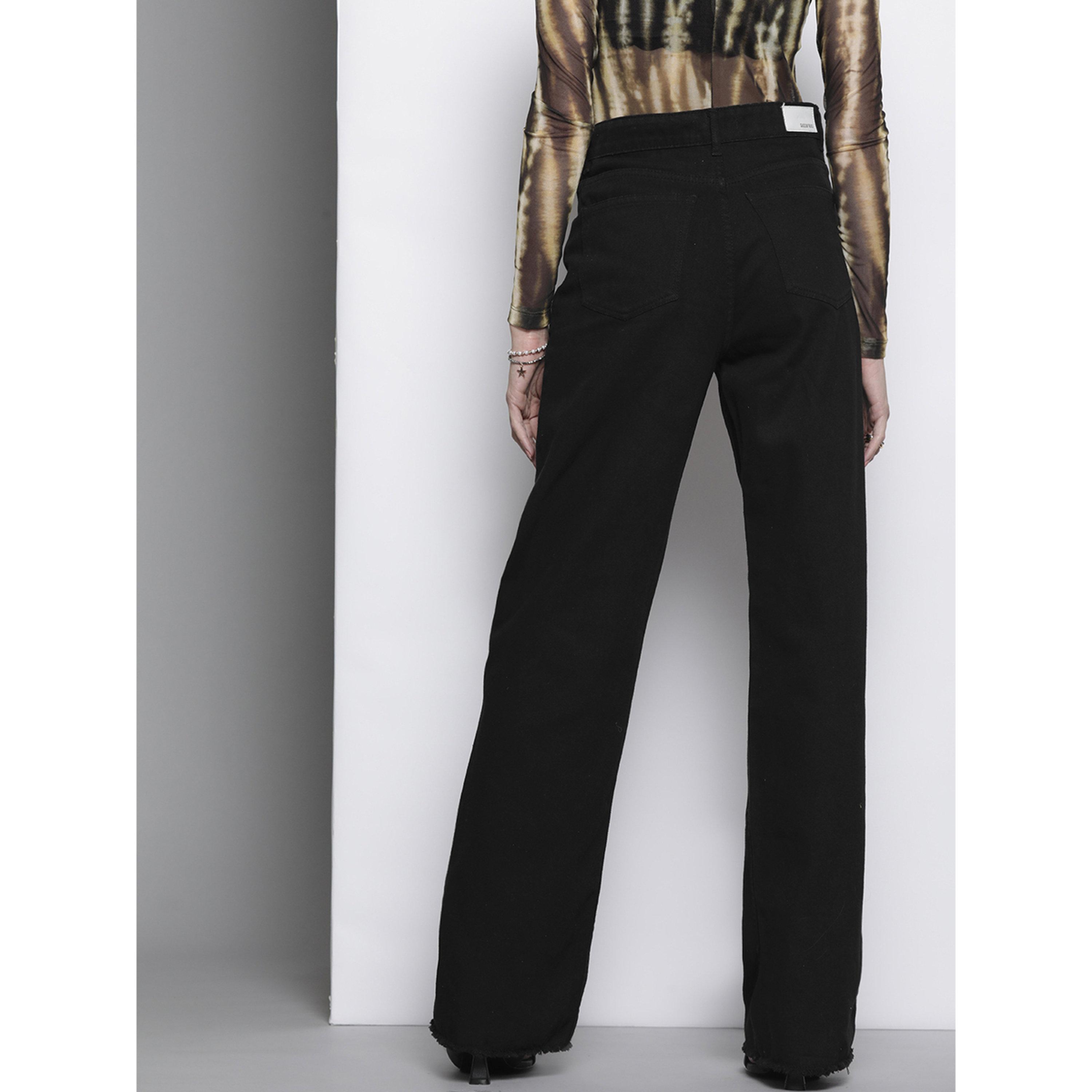 ساسافراس × ستايلي - بنطال جينز أسود عالي الخصر بقصة ضيقة وممزق-women-clothing-jeans-image-3