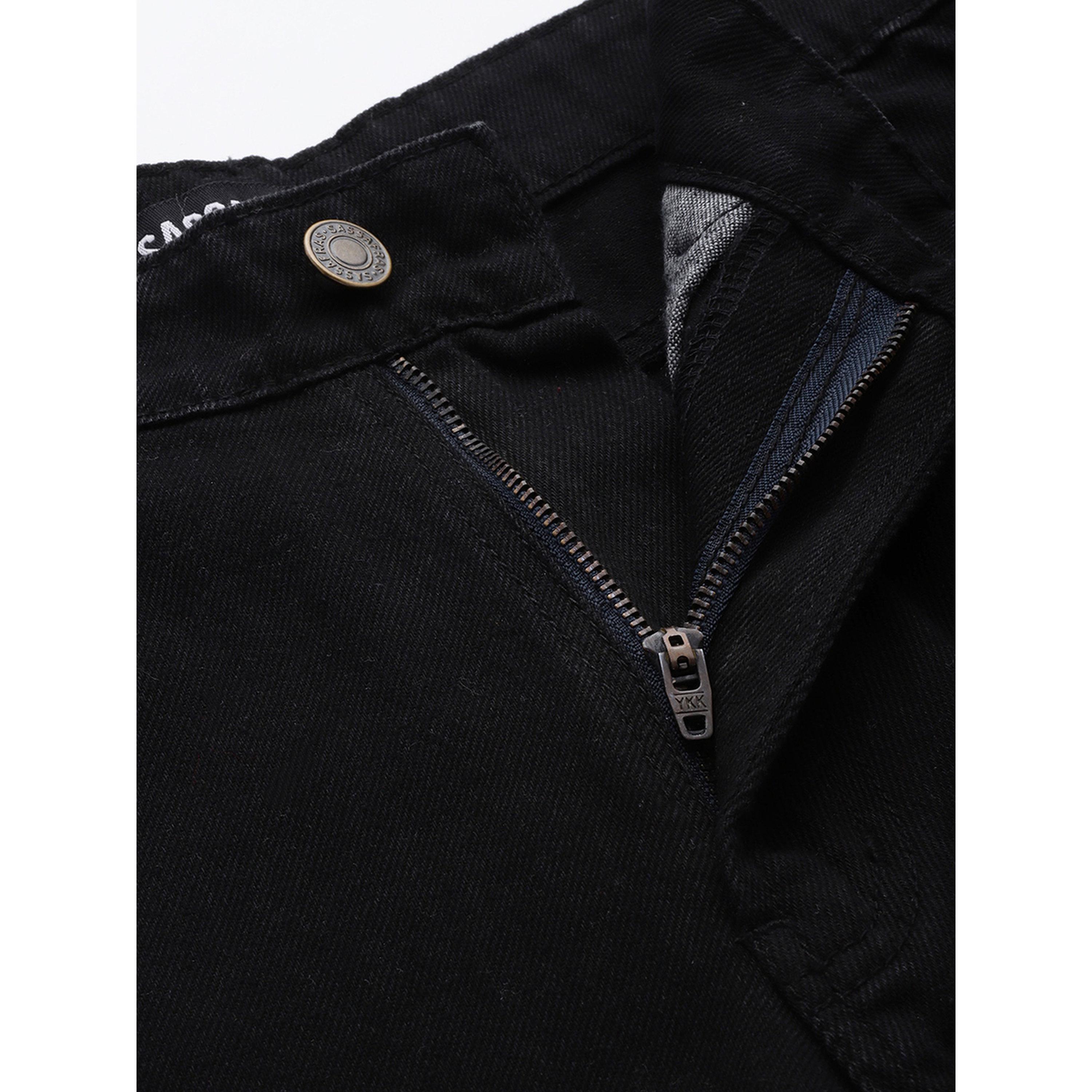 ساسافراس × ستايلي - بنطال جينز أسود عالي الخصر بقصة ضيقة وممزق-women-clothing-jeans-image-5