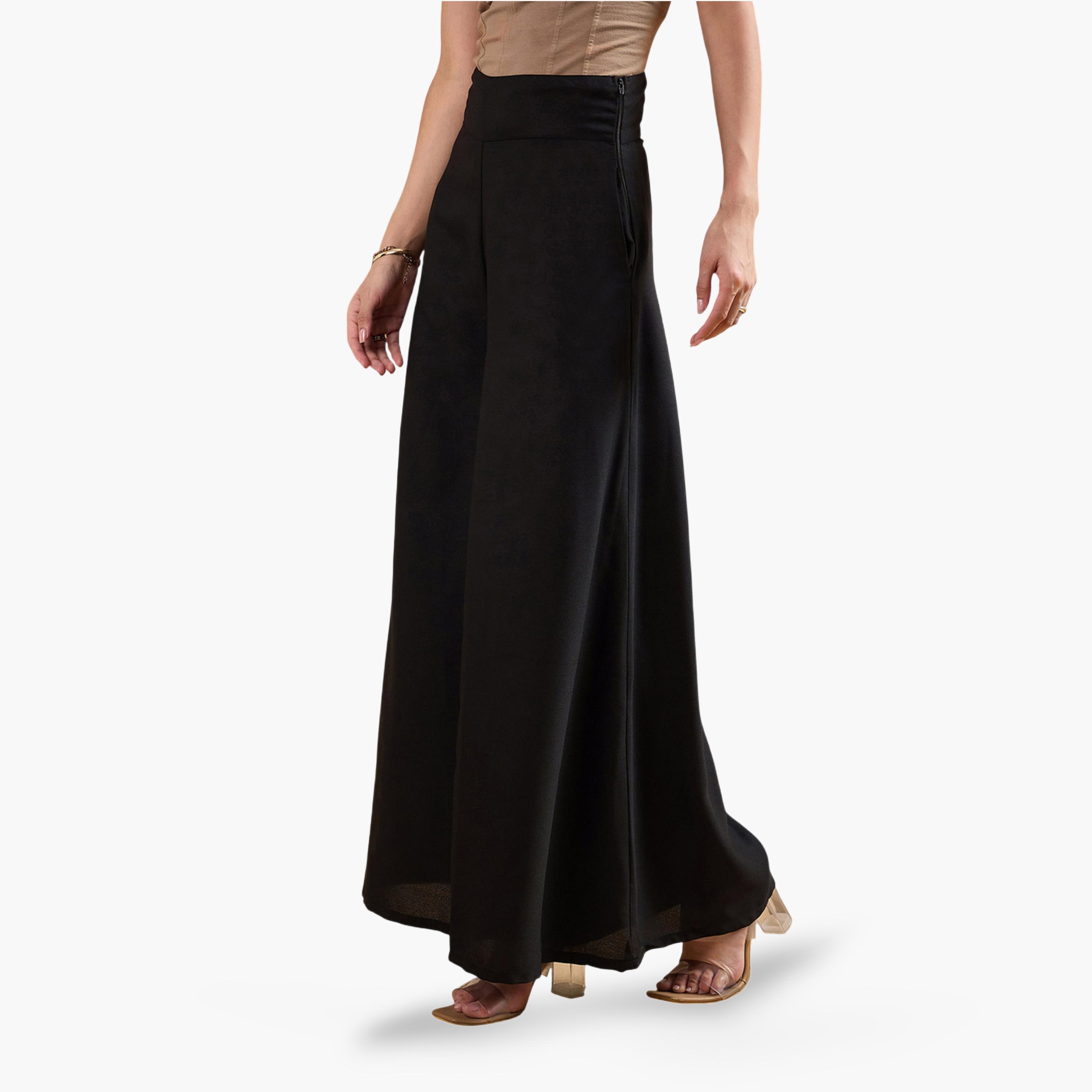 Sassafras X Styli Black Wide-Leg Trousers-women-clothing-joggers-image-6