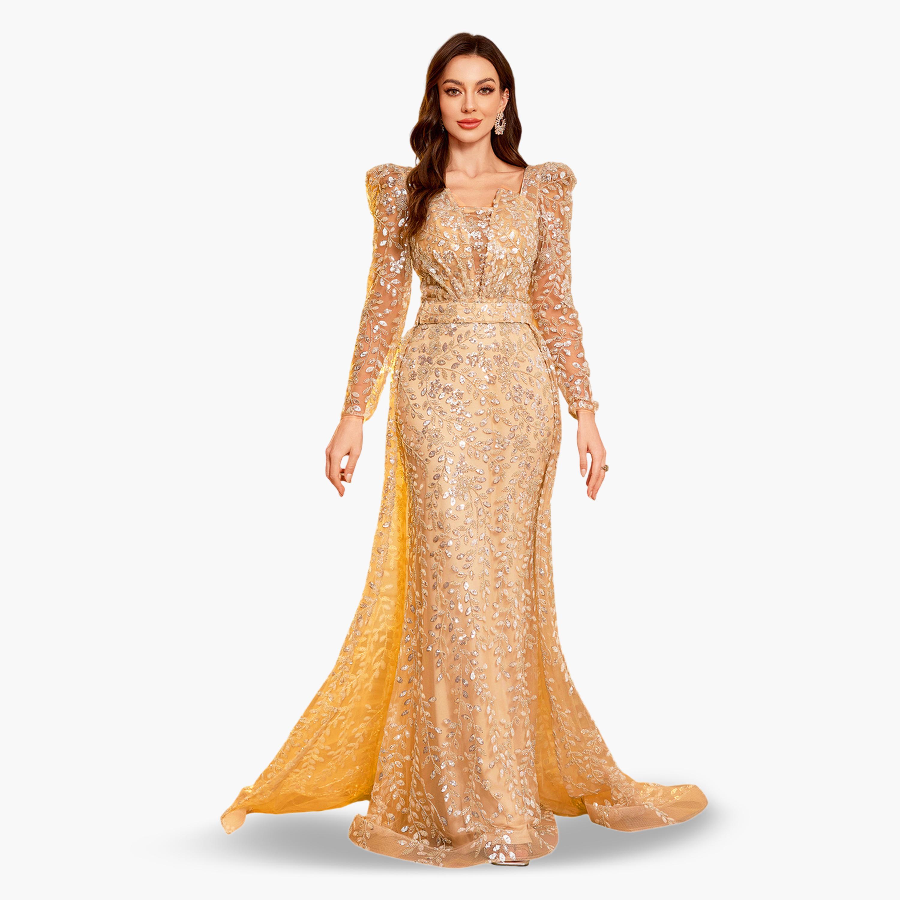 فستان سهرة طويل منسدل ومزين-women-clothing-dresses-image-1