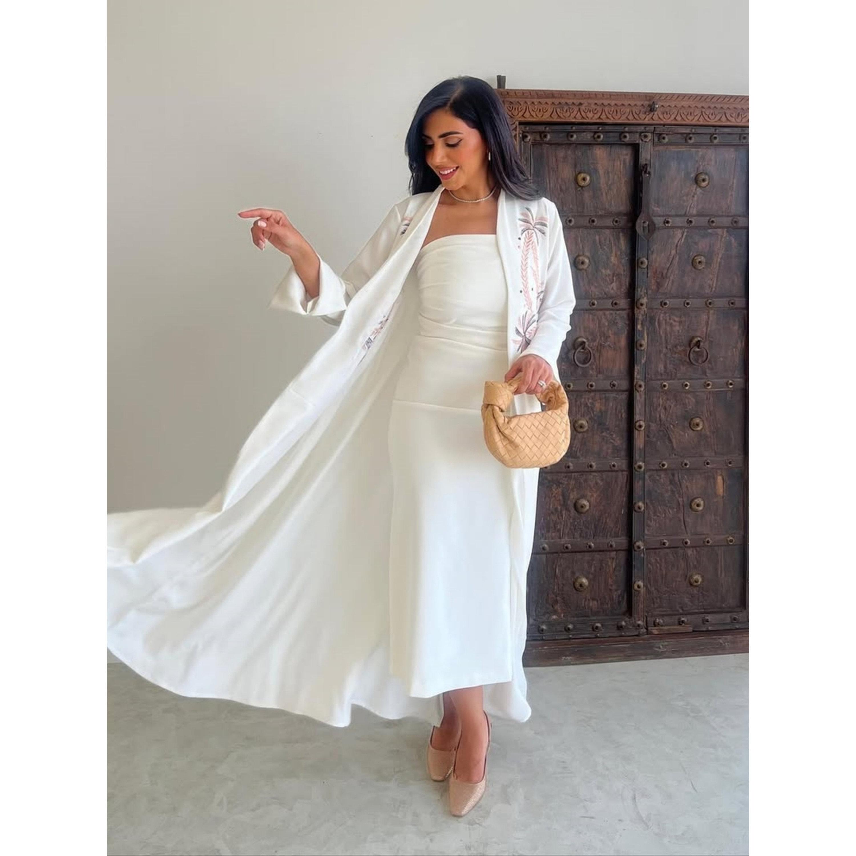 Take Two White Embroidered Open Front Abaya-women-arabicclothing-abayas-image-3