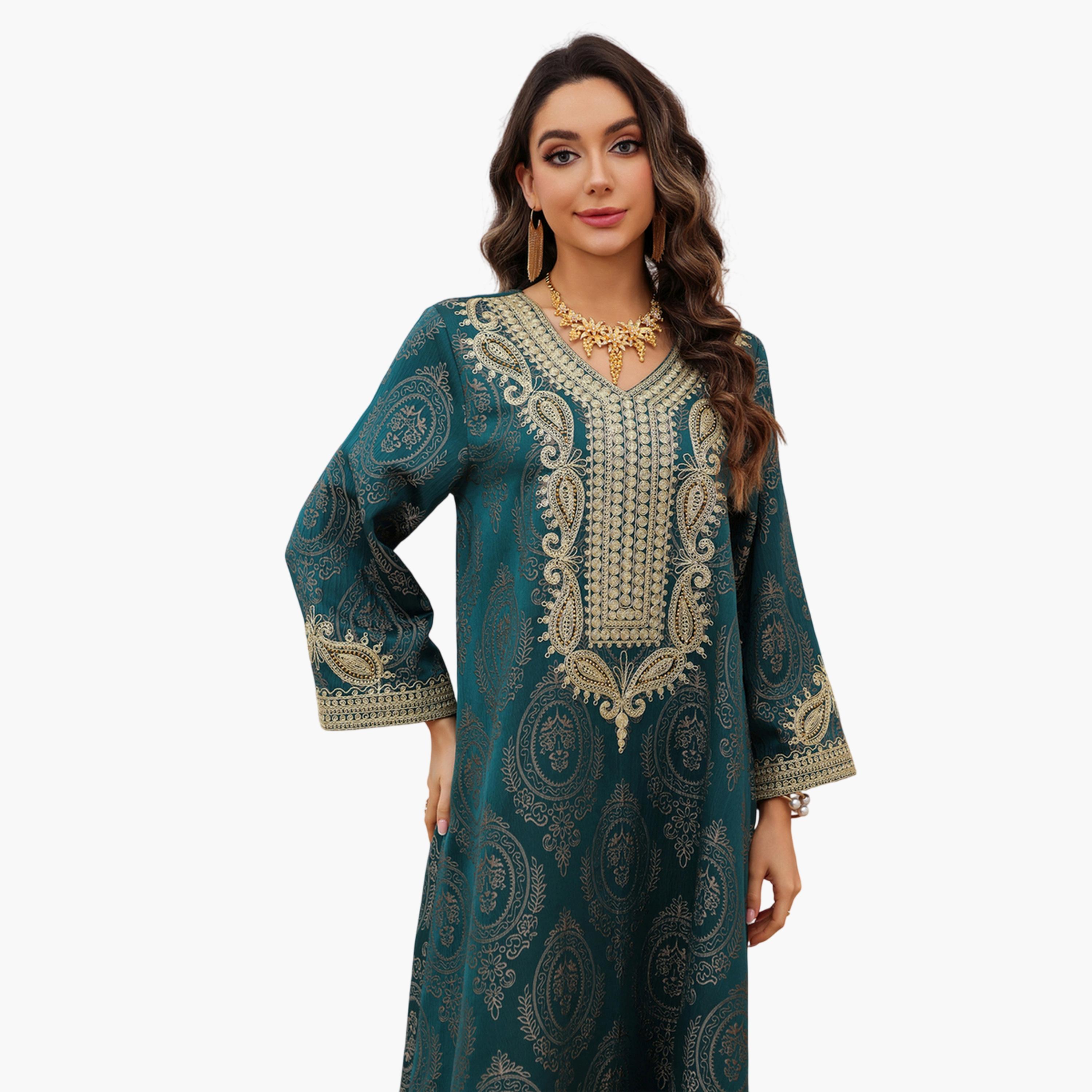 Take Two Mirror Flower Embroidered Jalabiya-women-arabicclothing-jalabiyas-image-5
