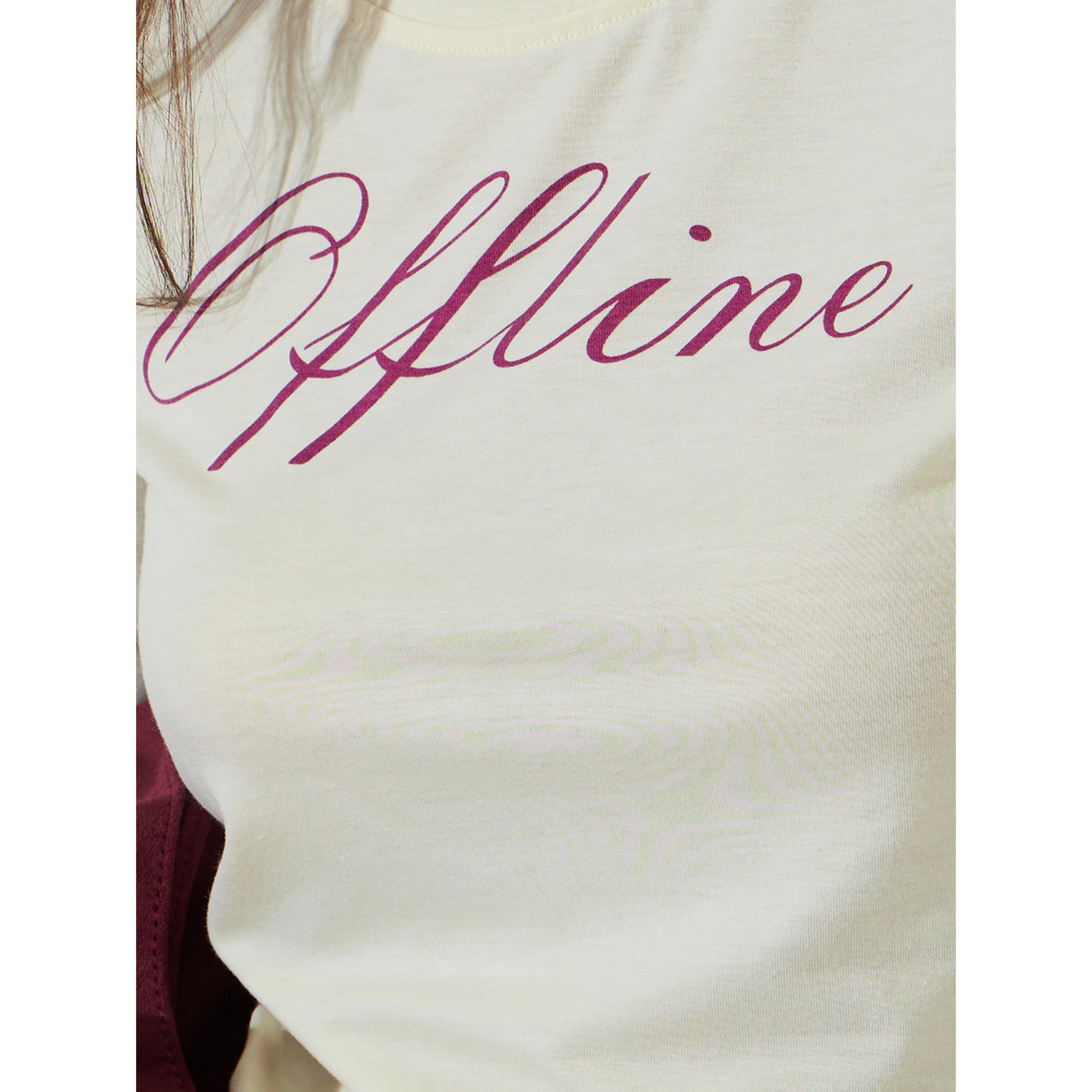 ستايلي - تيشيرت بيج بأكمام طويلة وطبعة شعار بقصة عادية-women-clothing-tshirts-image-4