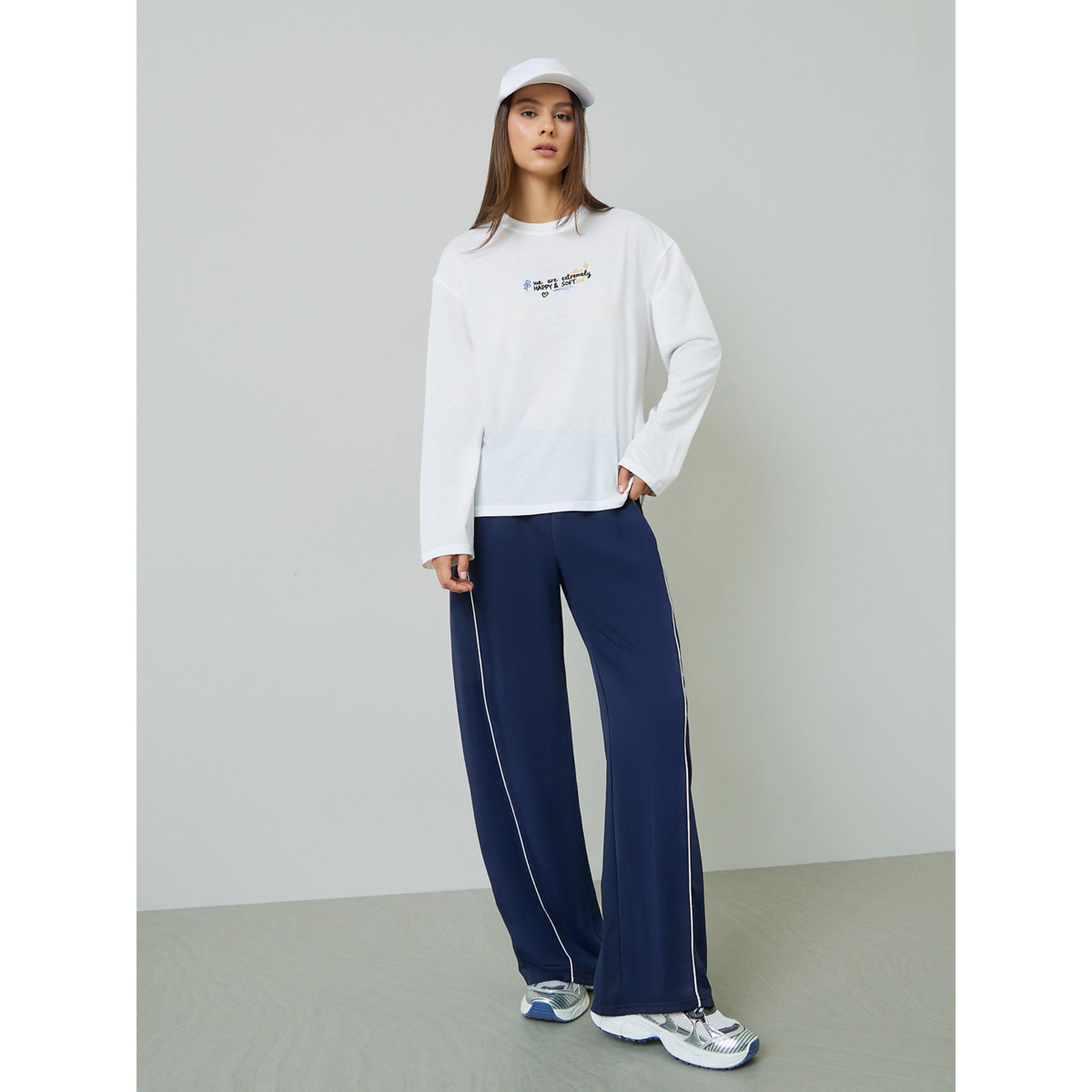 Styli White Embroidered Long Sleeves Regular Fit T-Shirt-women-clothing-tshirts-image-2