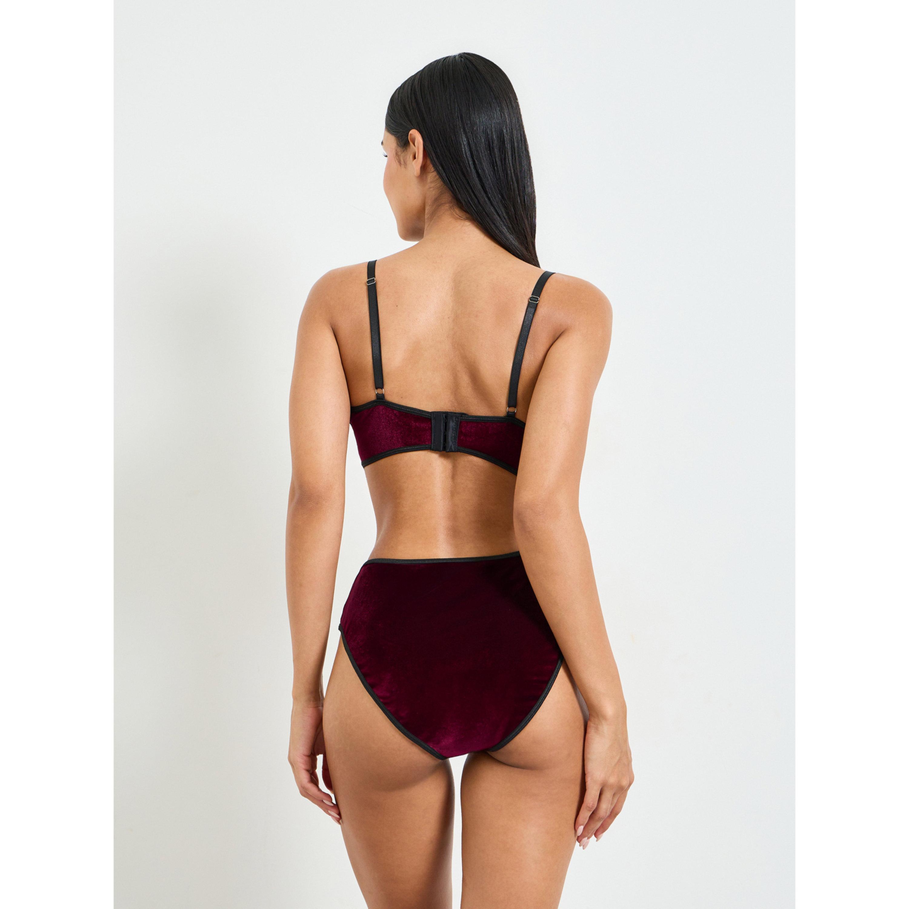 طقم لانجري دانتيل ميدي باللون العنابي-women-clothing-lingerie-lingeriesets-image-2