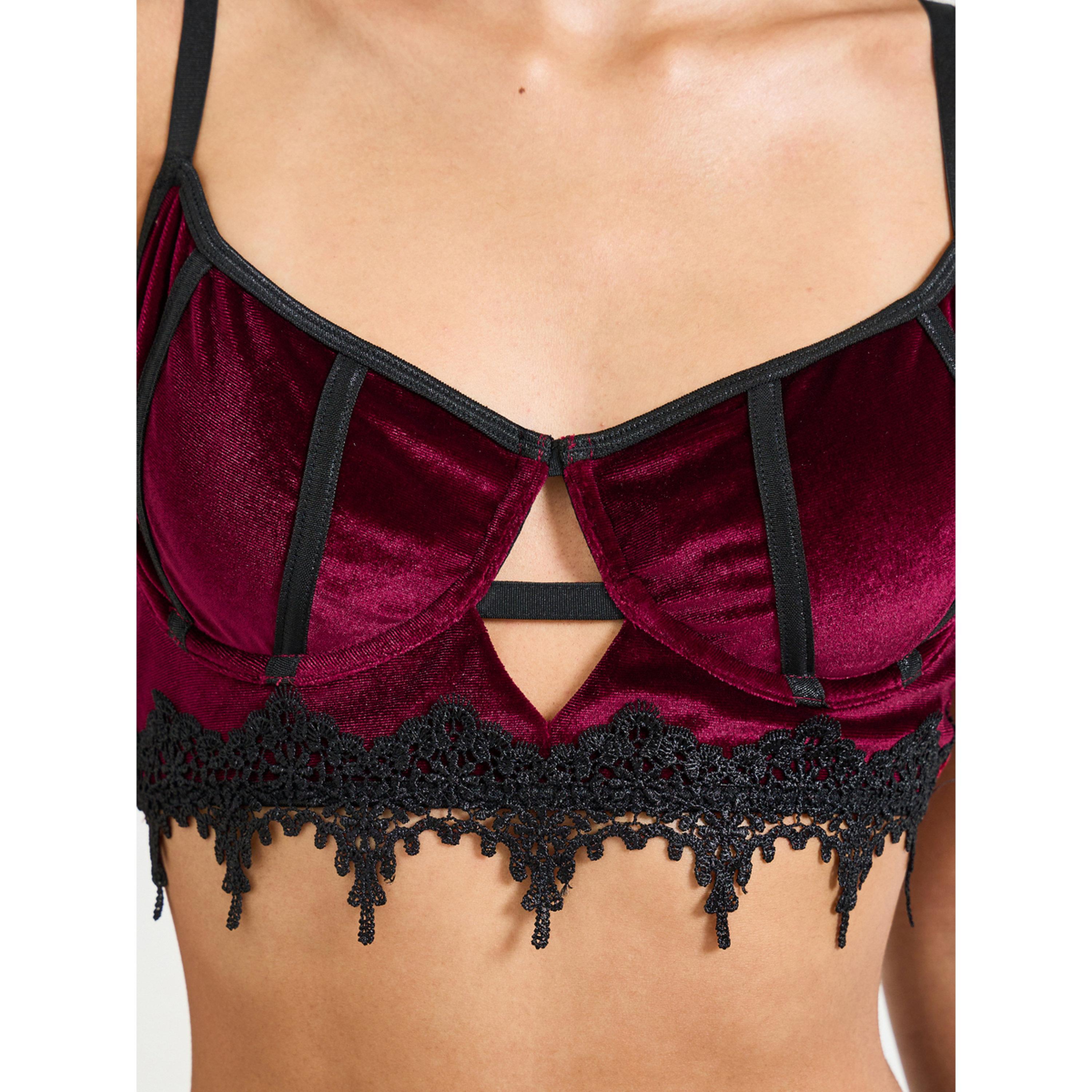 Take Two Burgundy Velvet Lace Midi Lingerie Set-women-clothing-lingerie-lingeriesets-image-5