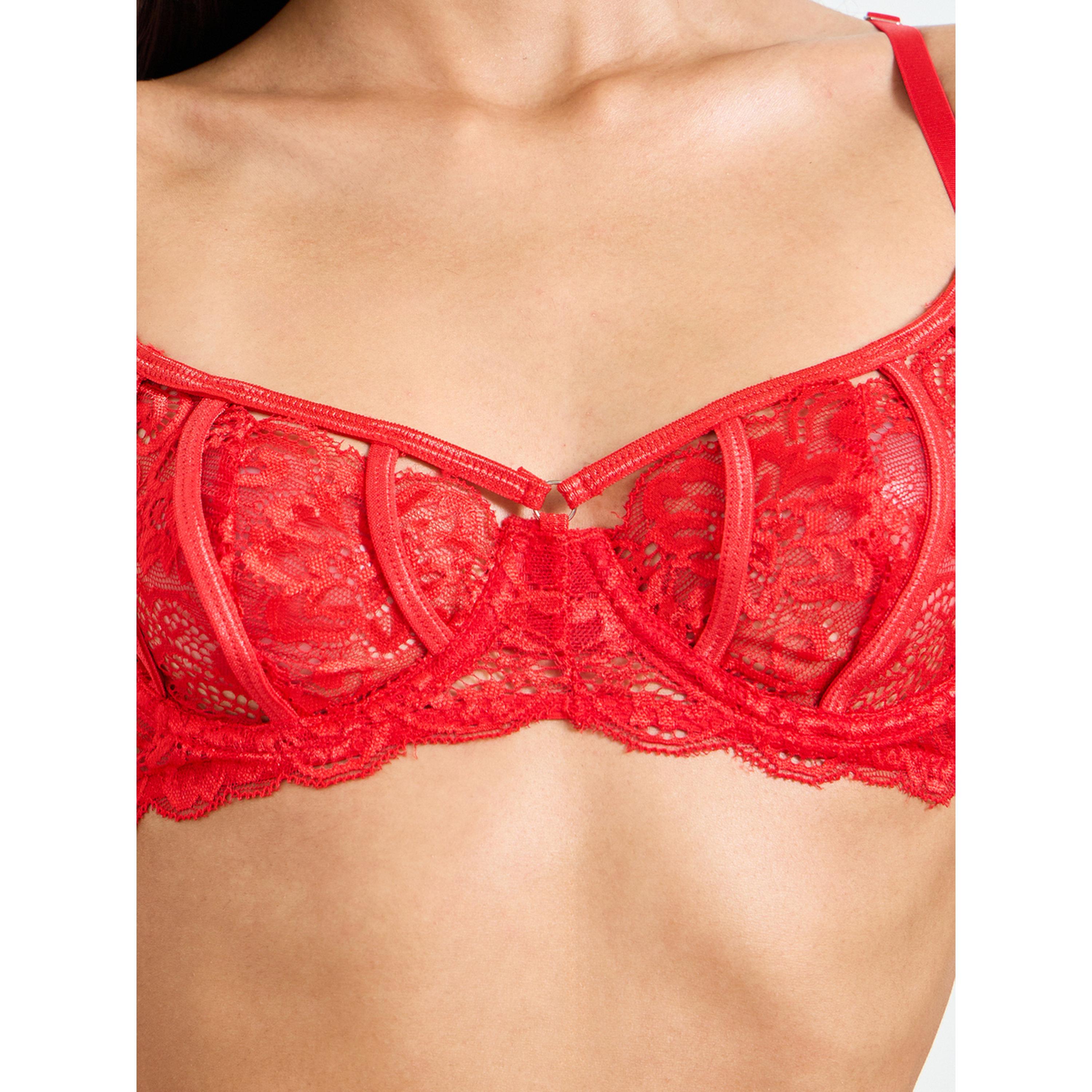 طقم لانجري دانتيل ميدي باللون الأحمر-women-clothing-lingerie-lingeriesets-image-5