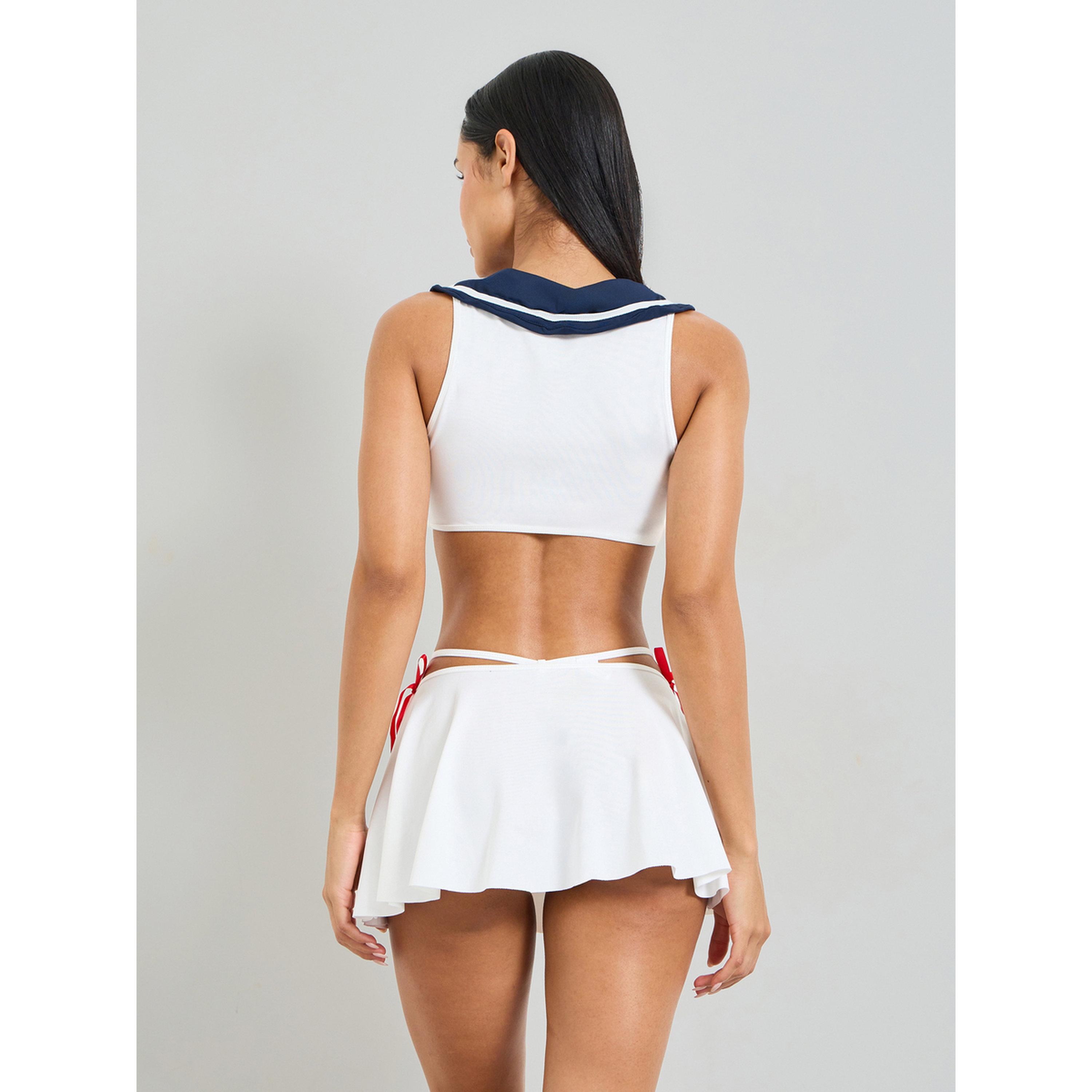 طقم لانجري بتصميم البحار مع تنورة باللون الأبيض-women-clothing-lingerie-lingeriesets-image-3