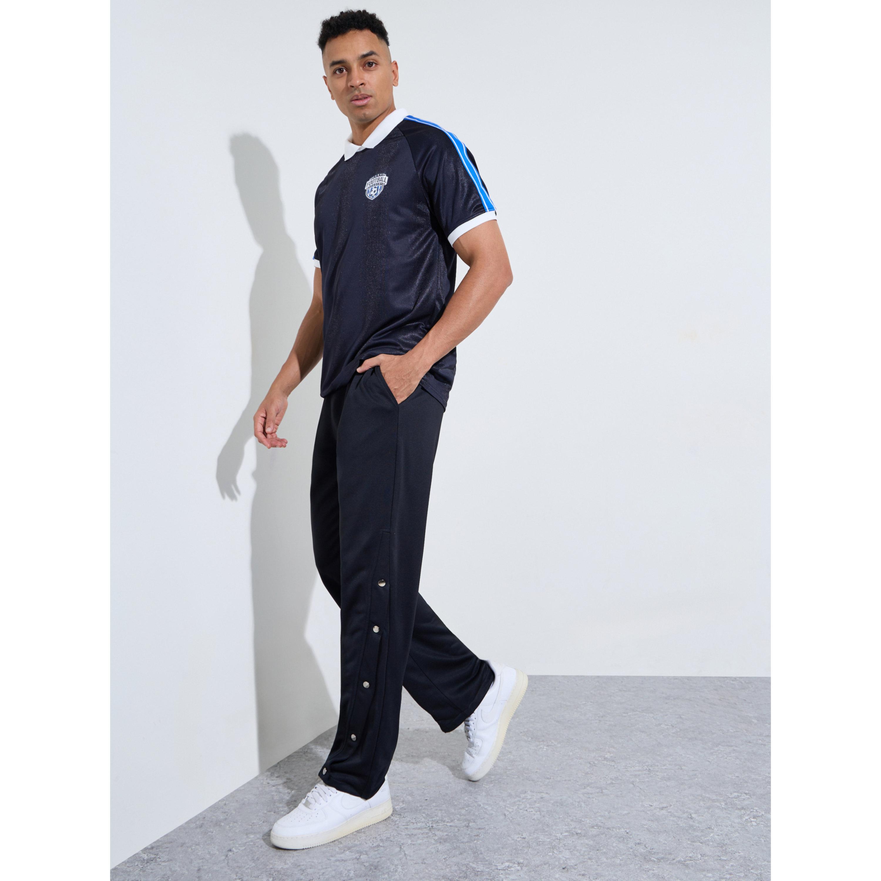 Take Two Men Black Solid Drawstring Knit Pants with Button Hem-men-clothing-joggers-image-2