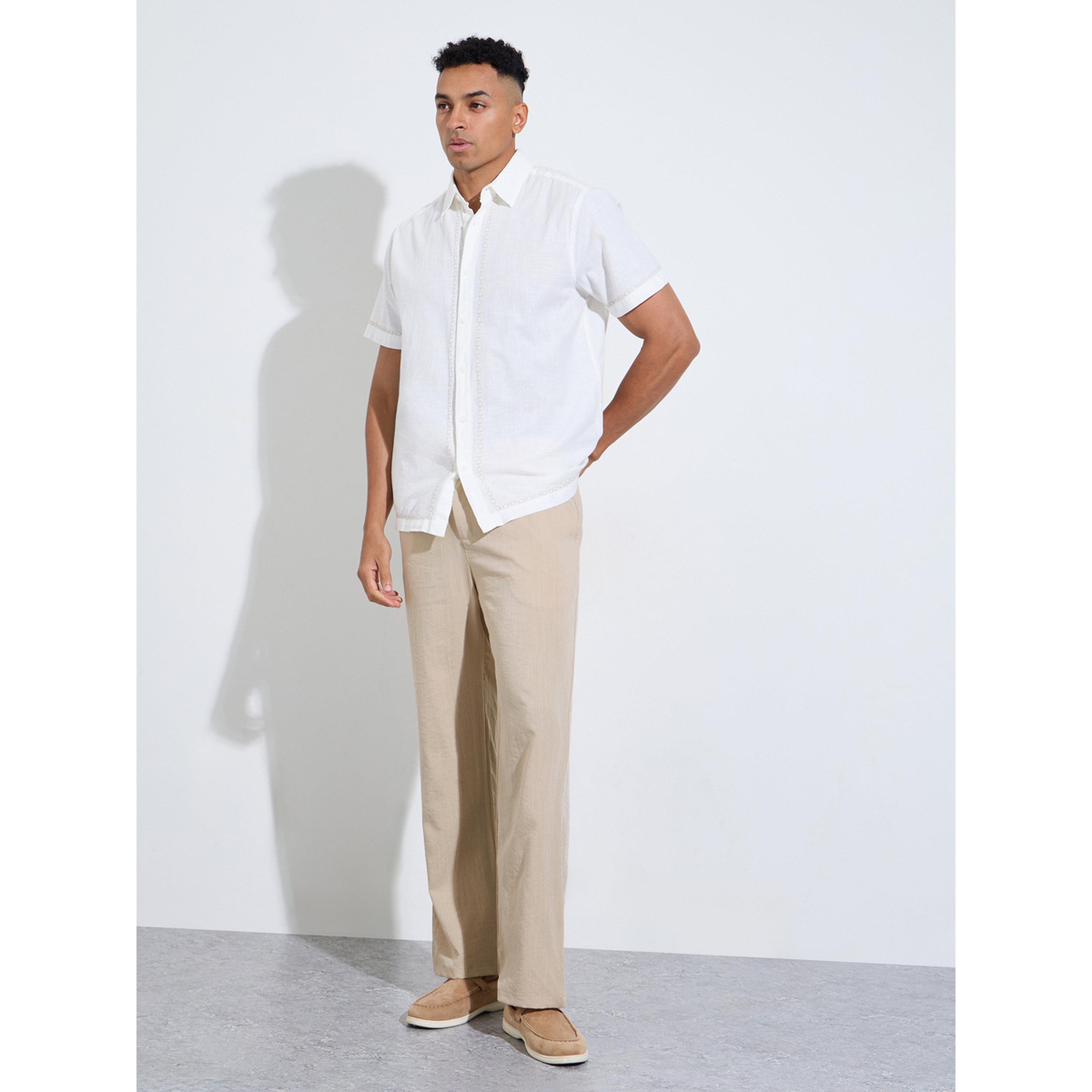 Take Two Men Plain Cotton Pants with Elastic Drawstring Waist-men-clothing-joggers-image-2