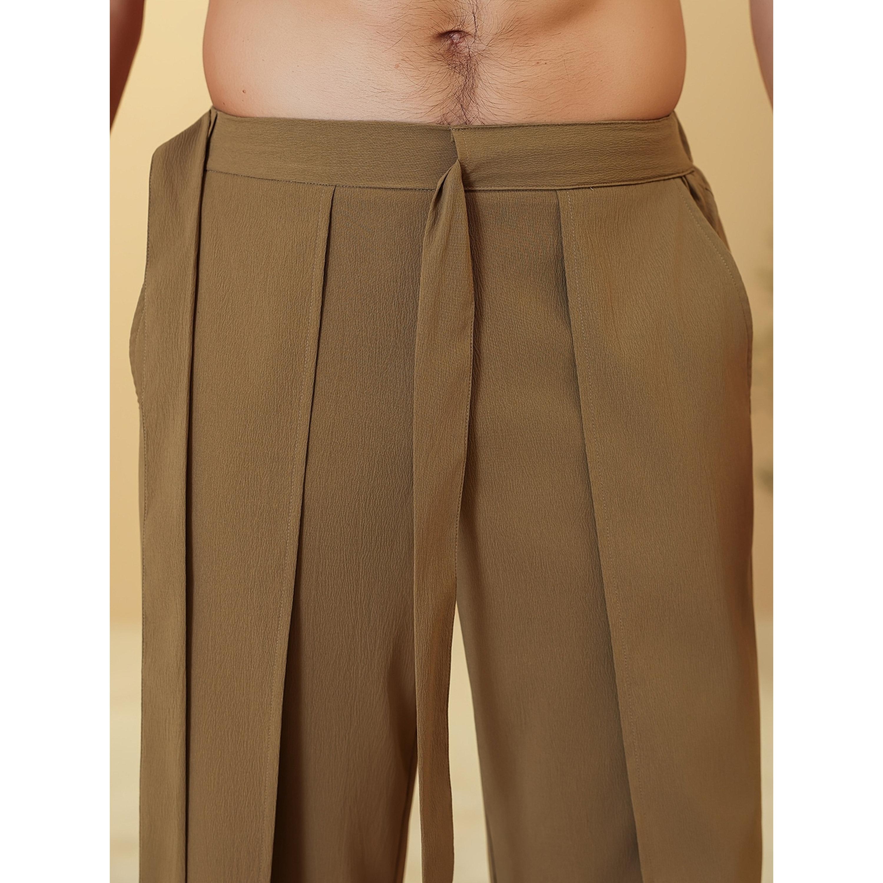 بنطال شاطئي رجالي كاكي بقصة مريحة-men-clothing-joggers-image-3