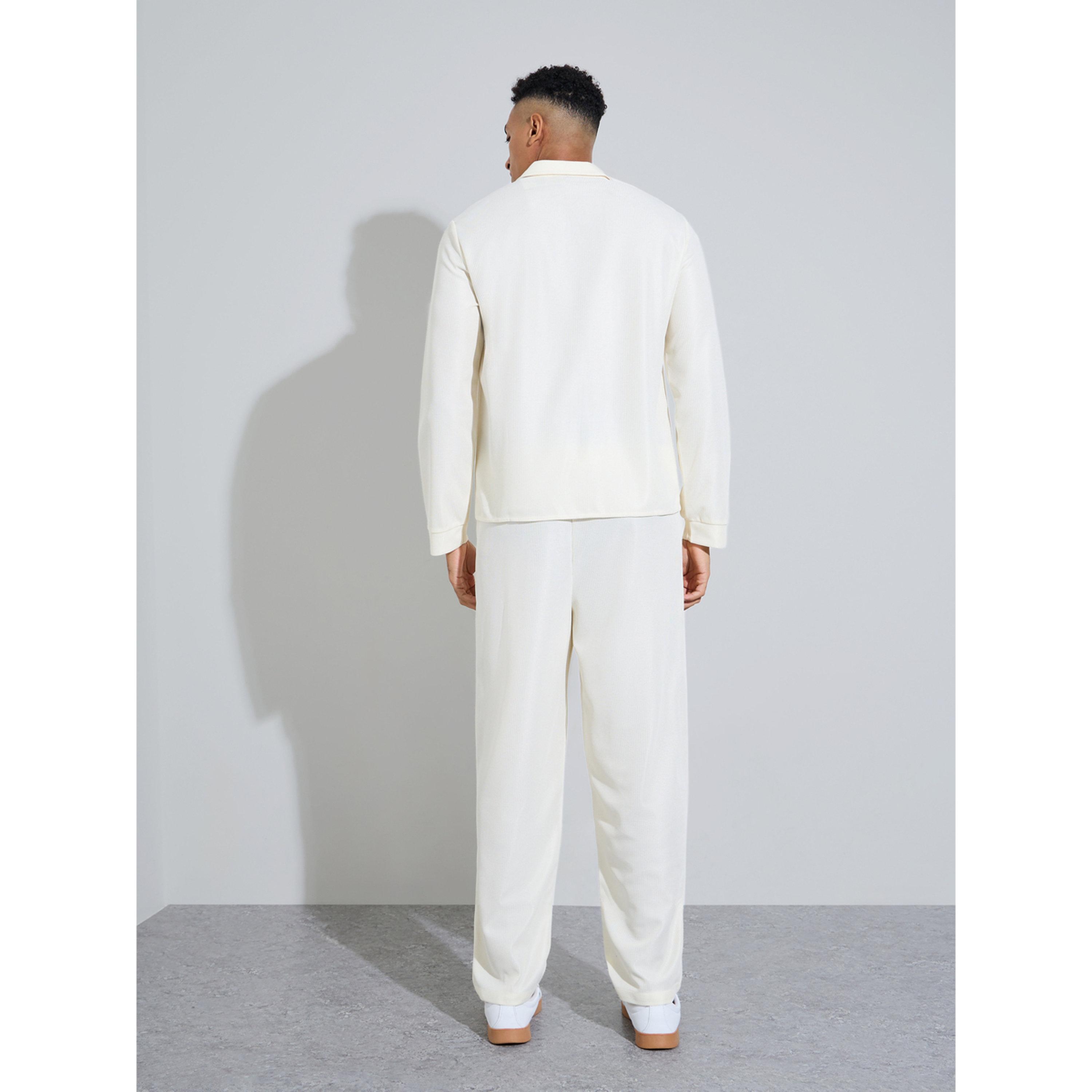 Take Two Men Beige Long Sleeve Polo T-Shirt and Joggers Co-Ords-men-clothing-coordsets-image-3