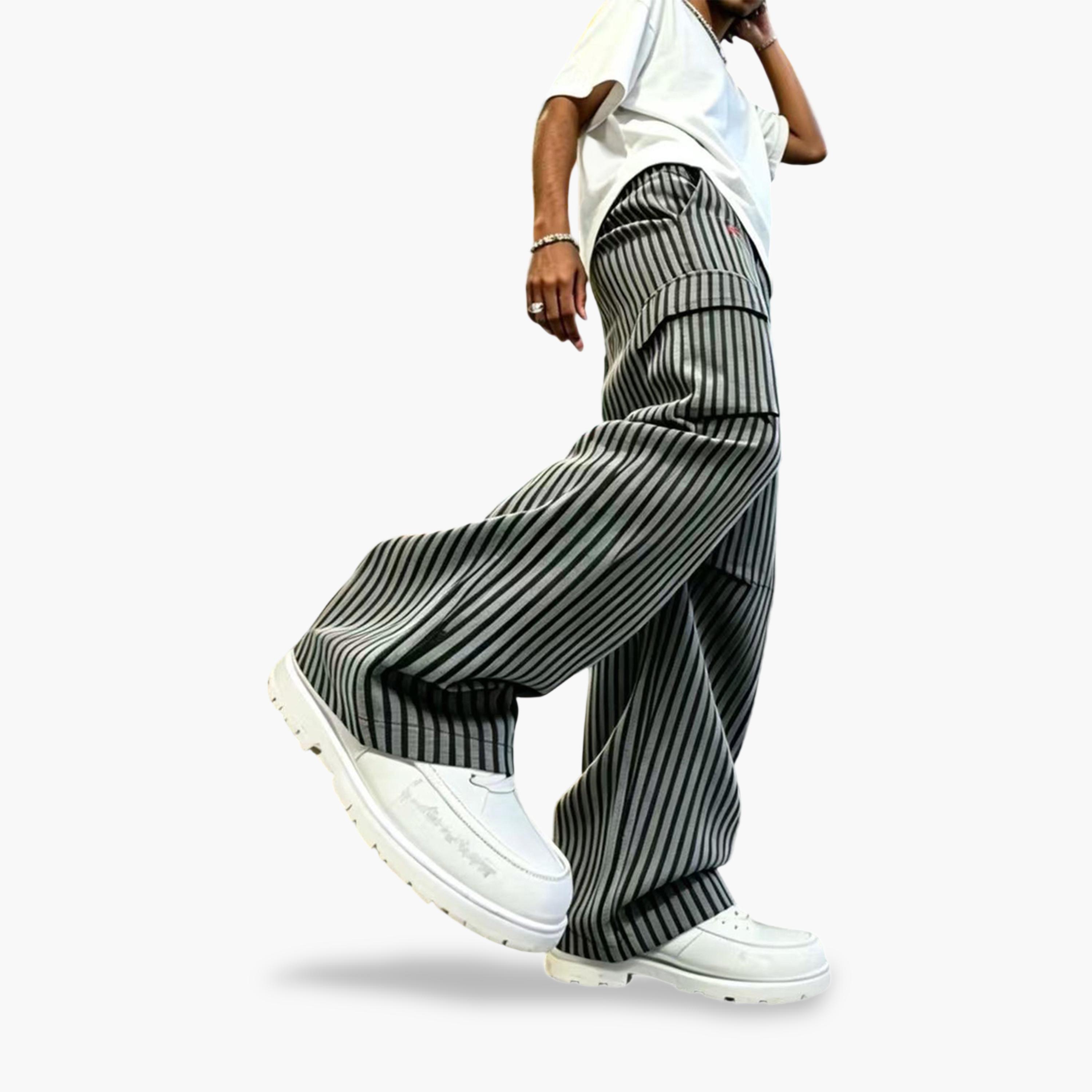 Take Two Men Multi-Color Striped Loose Fit Dungaree Pants-men-clothing-joggers-image-4