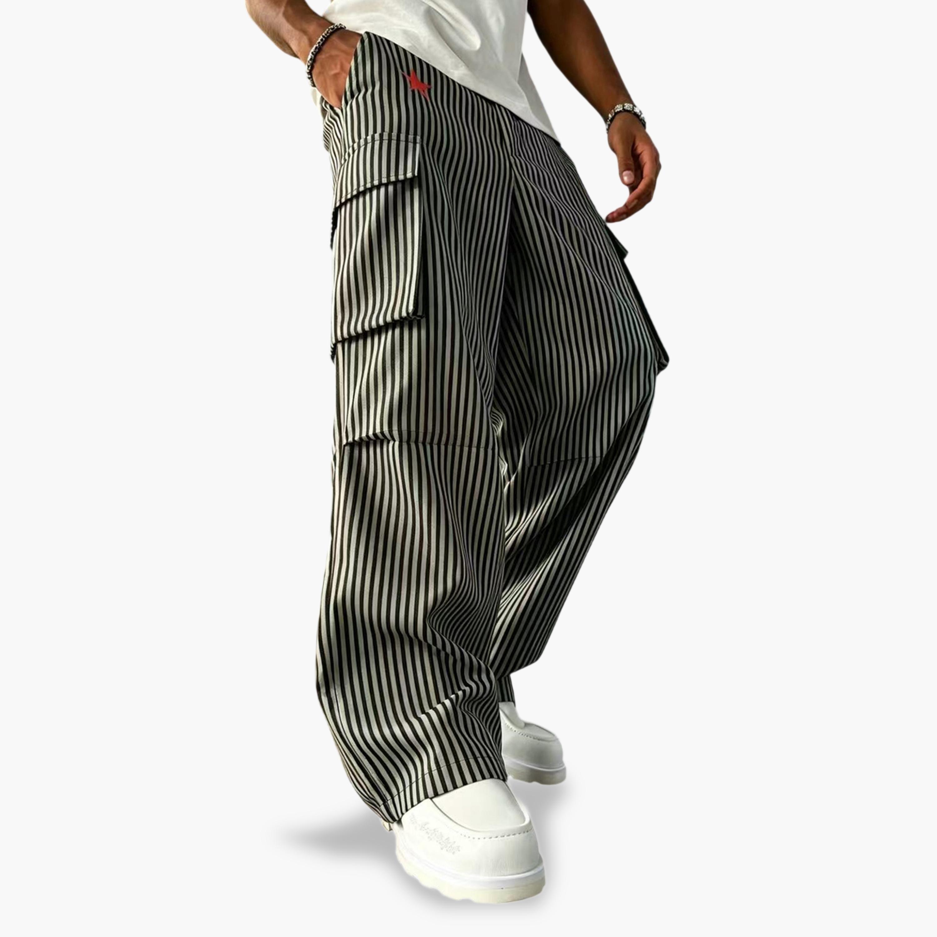 Take Two Men Multi-Color Striped Loose Fit Dungaree Pants-men-clothing-joggers-image-5