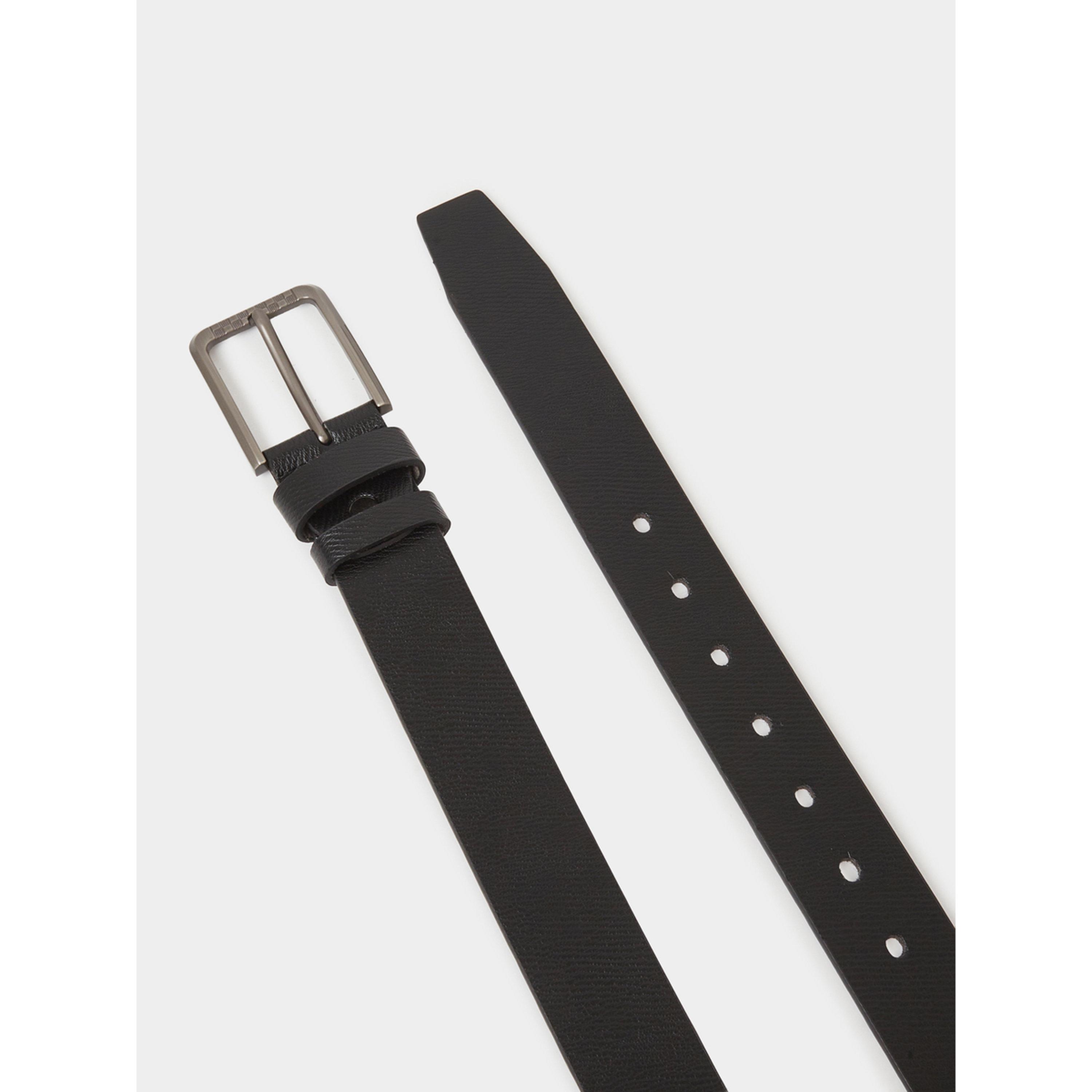 Styli Black Solid Faux Leather Belt with Gunmetal Buckle-men-beltsandwallets-belts-image-2