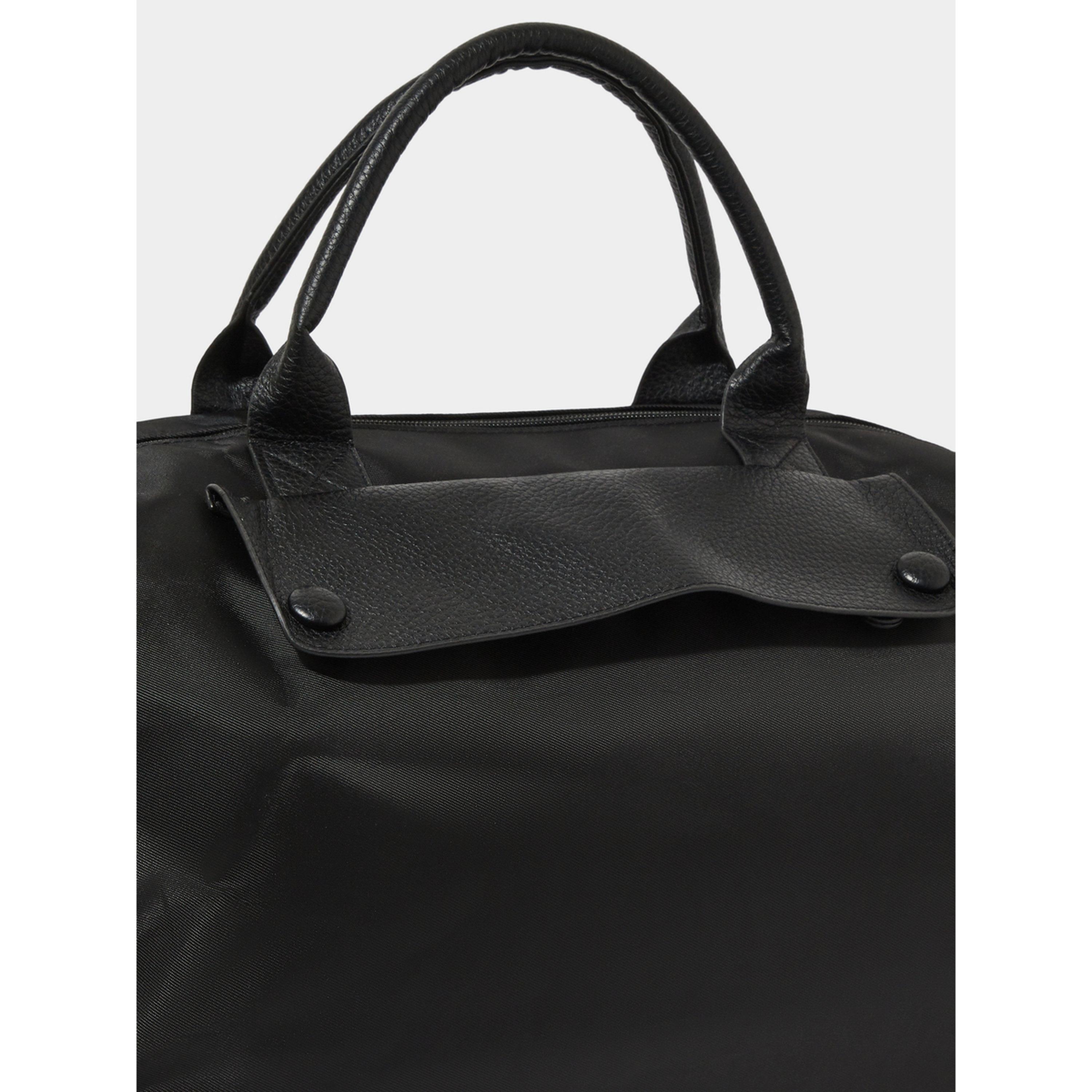Styli Black Faux Leather Pocket Gym Bag-men-bags-image-2