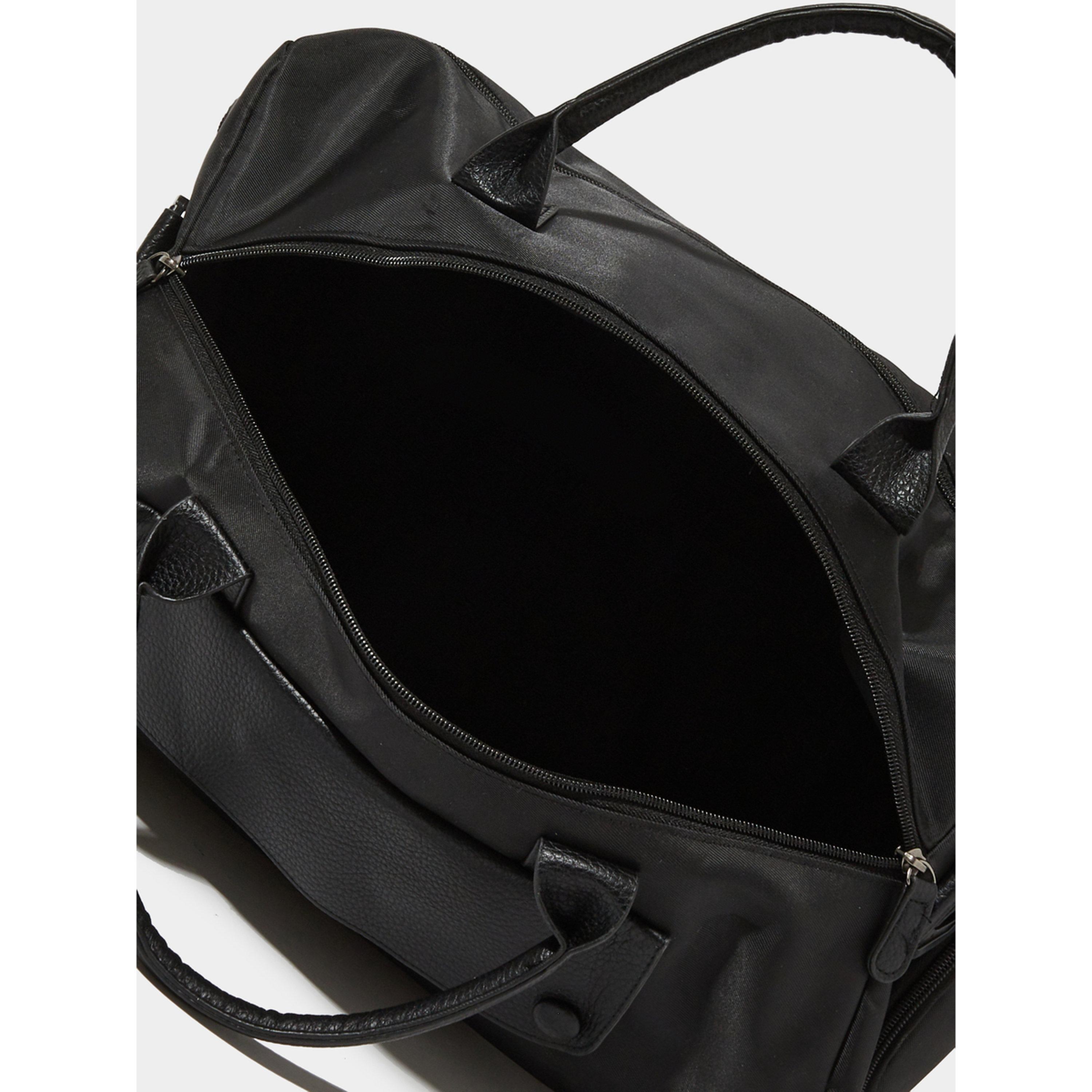 Styli Black Faux Leather Pocket Gym Bag-men-bags-image-4