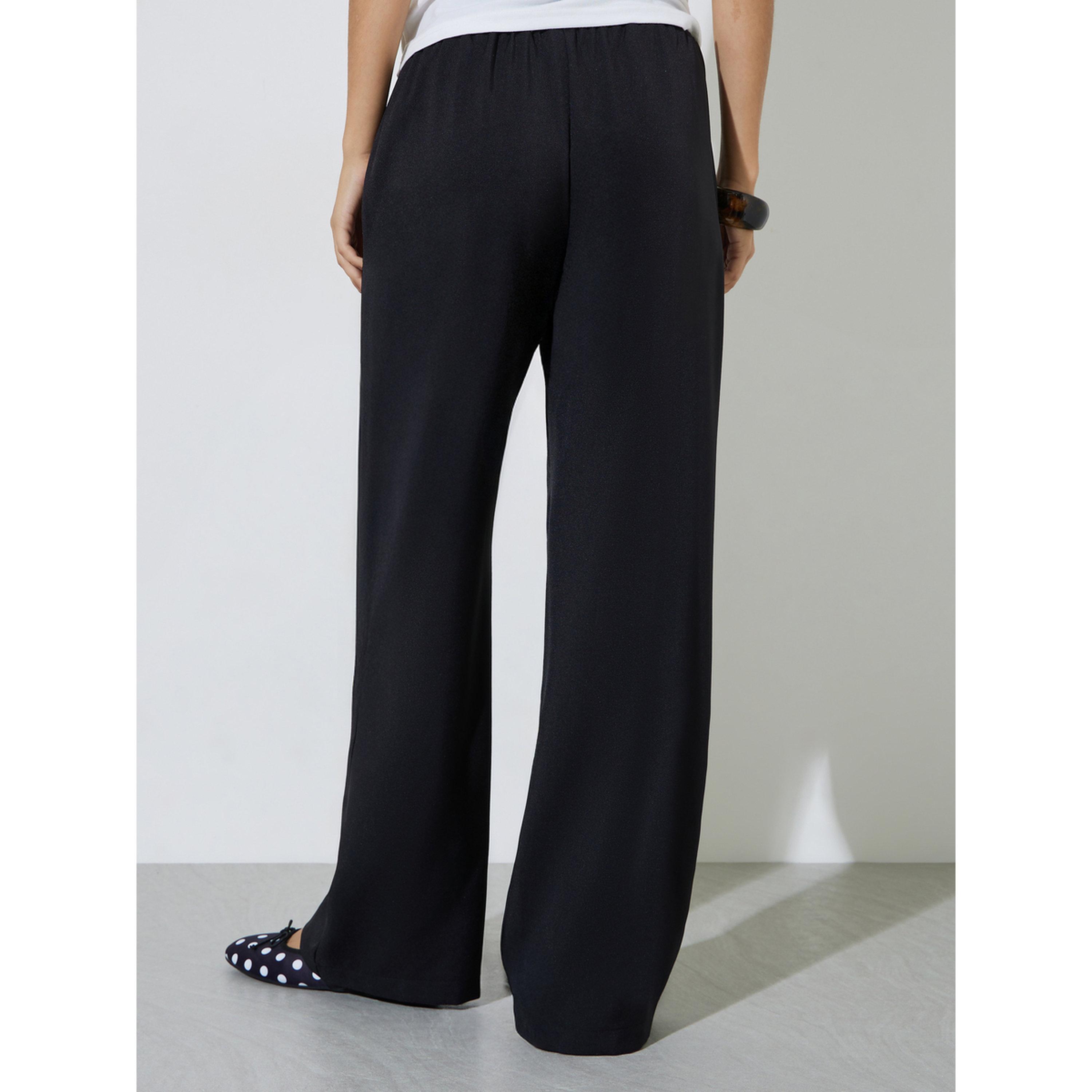 Styli Black Wide Leg Drawstring Pants-women-clothing-joggers-image-4