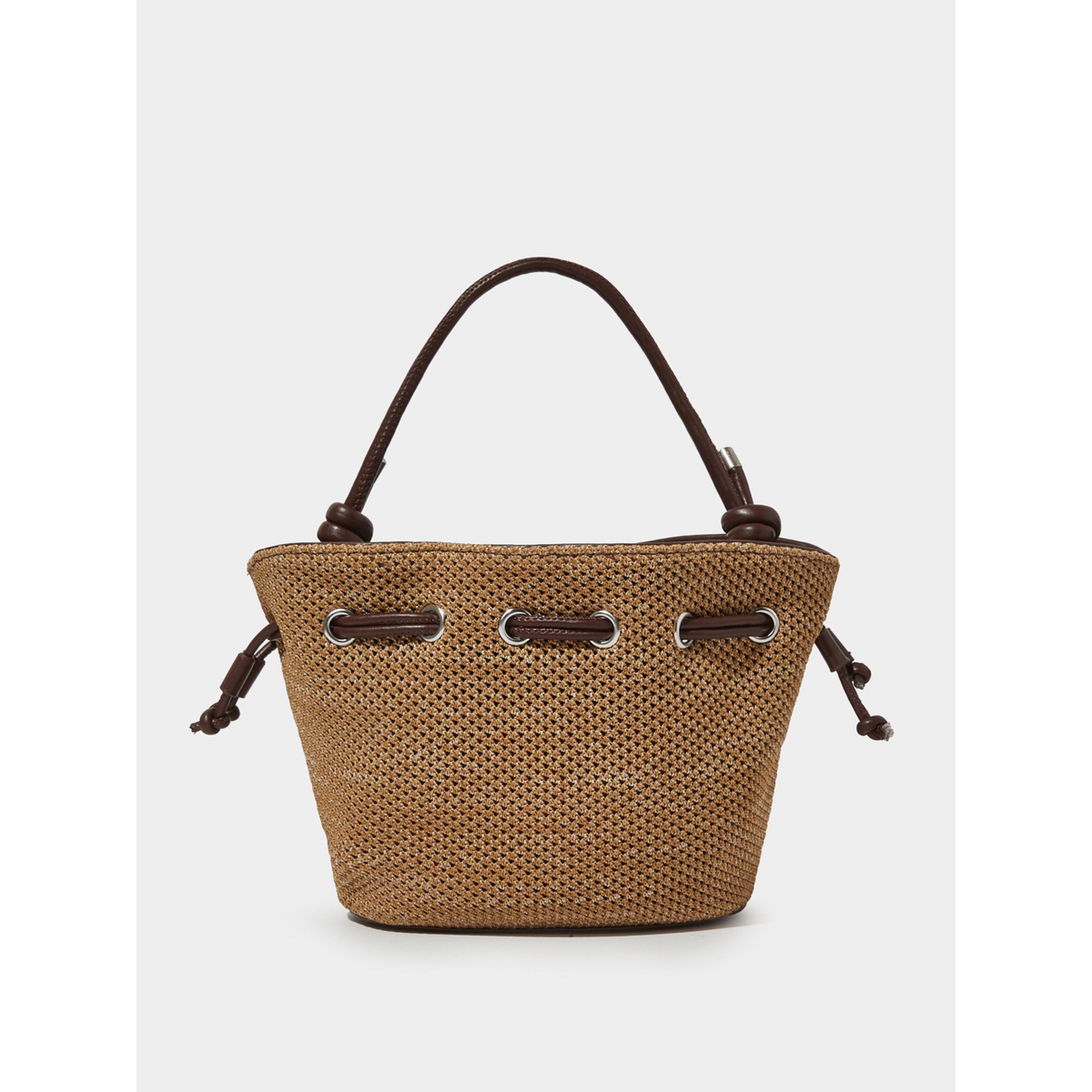 حقيبة كتف باكت منسوجة مع محفظة صغيرة باللون الكاكي-women-bagsandwallets-handbags-image-3