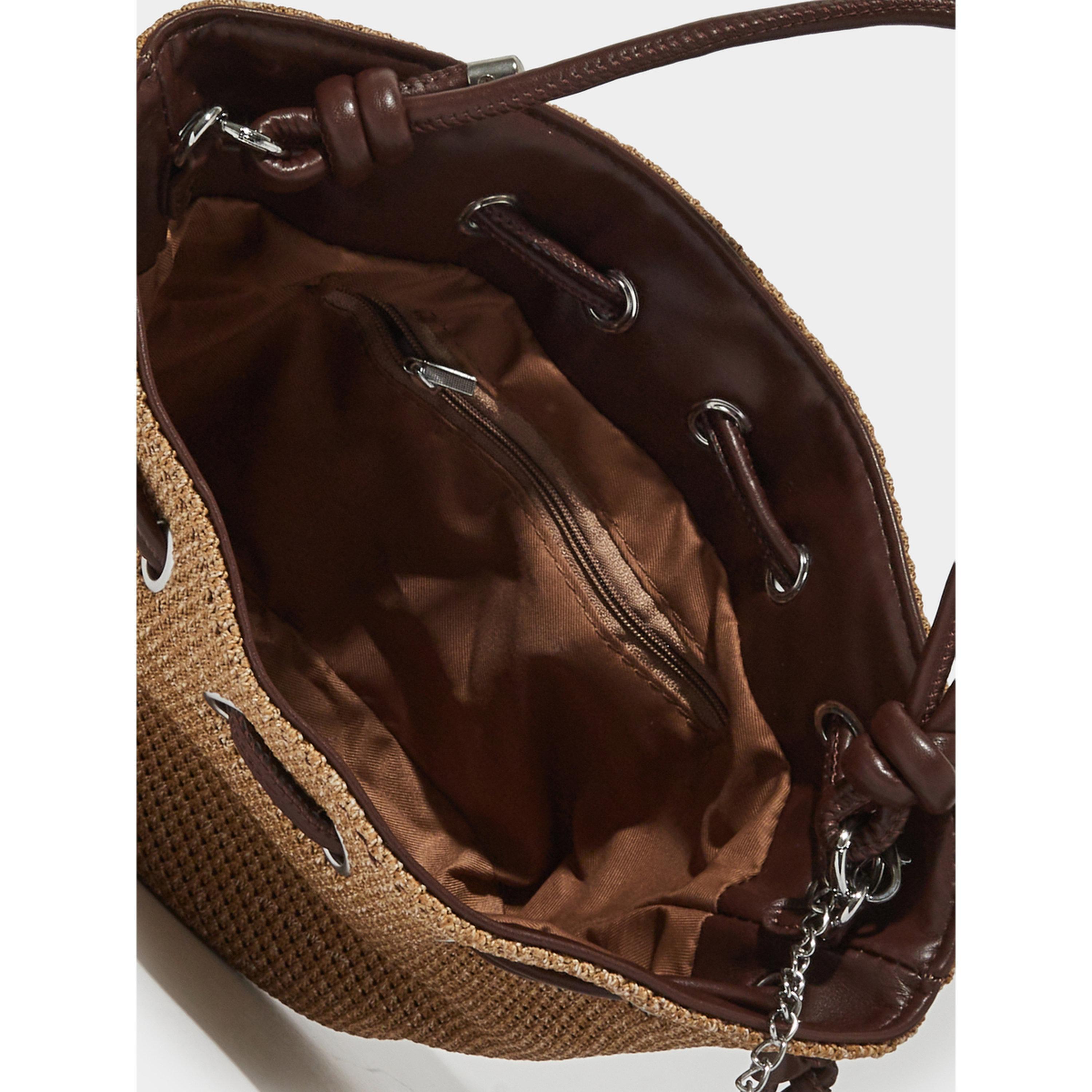 حقيبة كتف باكت منسوجة مع محفظة صغيرة باللون الكاكي-women-bagsandwallets-handbags-image-4