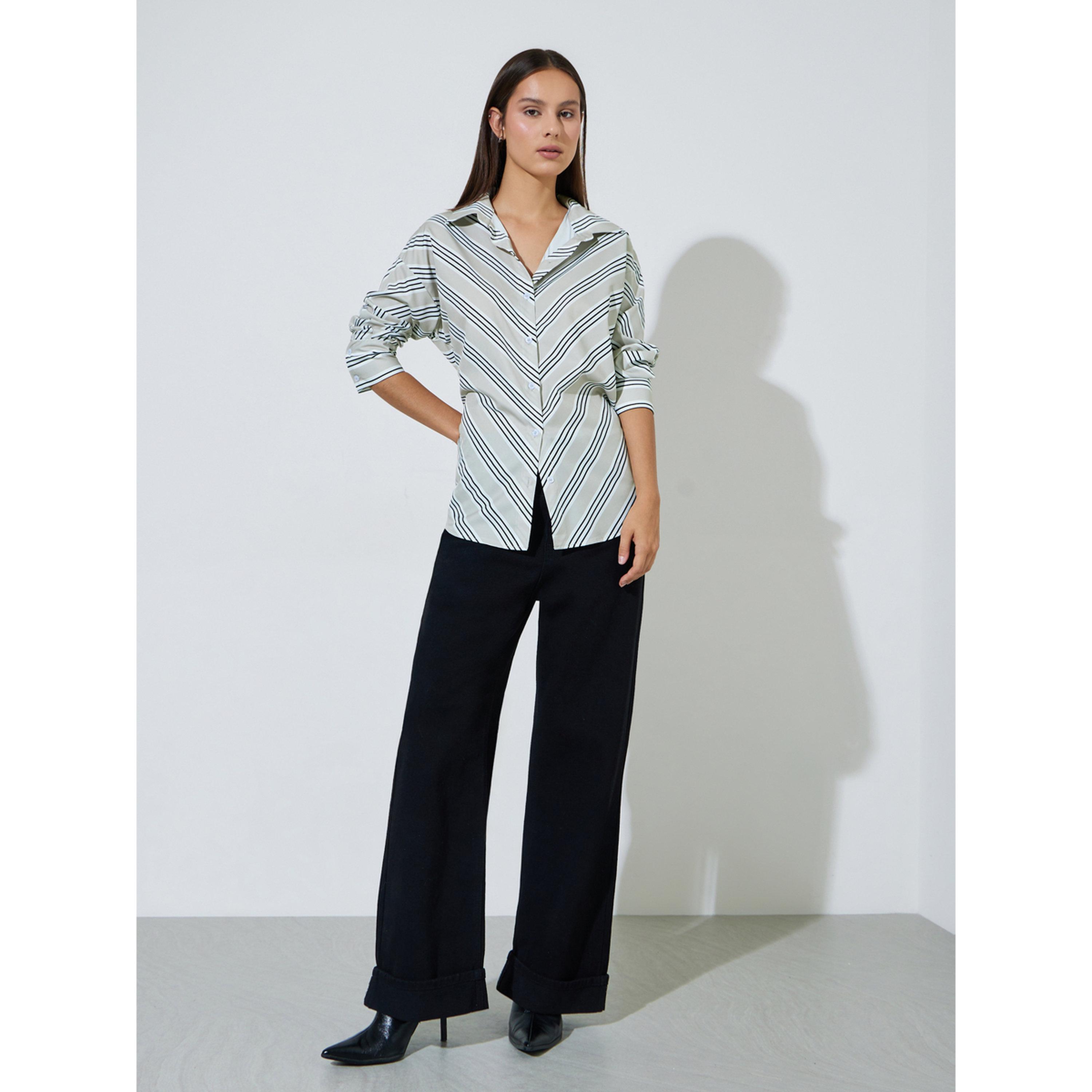 Styli Multi-Color Striped Long Sleeves Oversized Shirt-women-clothing-shirtsandblouses-shirts-image-2