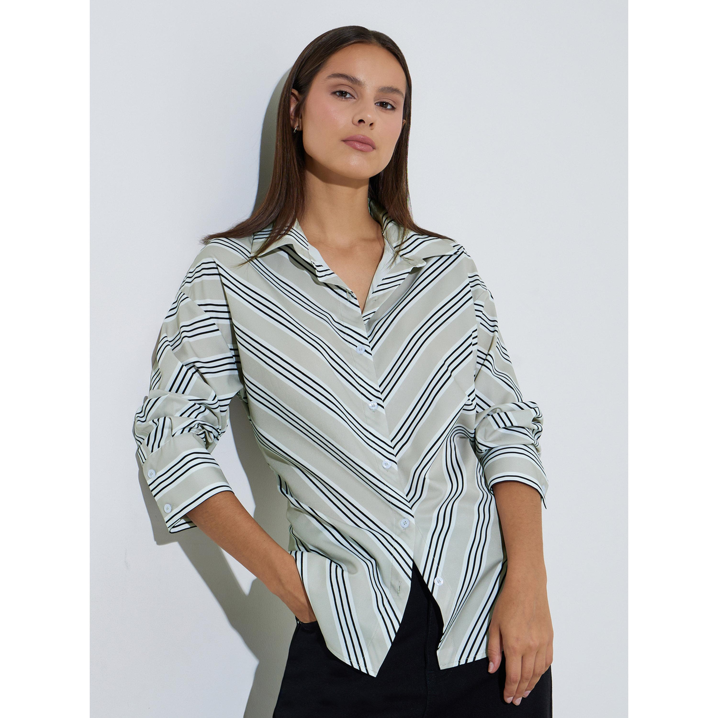 Styli Multi-Color Striped Long Sleeves Oversized Shirt-women-clothing-shirtsandblouses-shirts-image-4