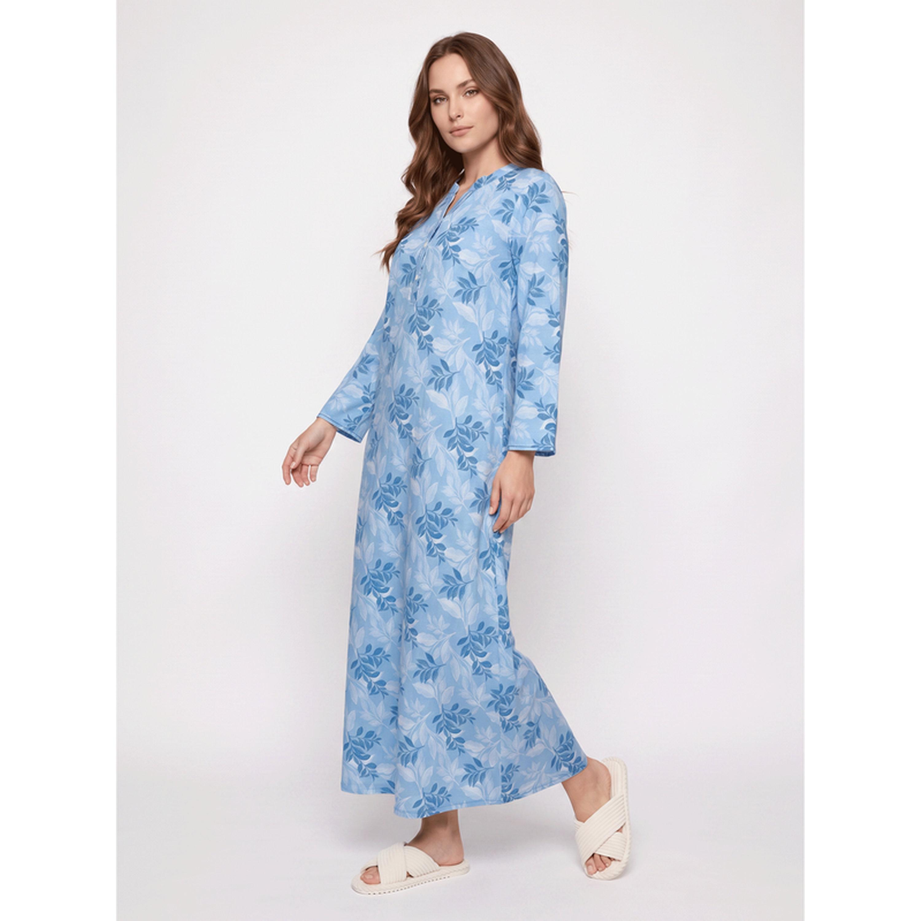 SYVA X Styli Women Blue Floral Nightdress-women-clothing-nightwear-nighties-image-2