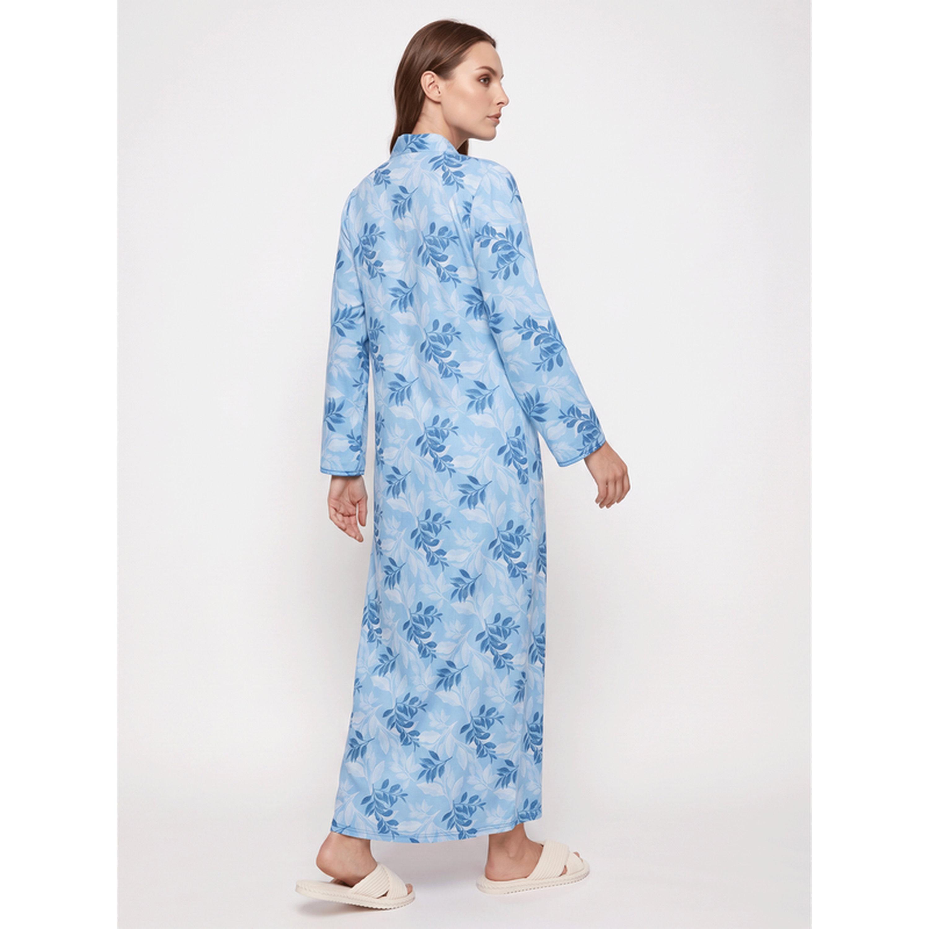 SYVA X Styli Women Blue Floral Nightdress-women-clothing-nightwear-nighties-image-4