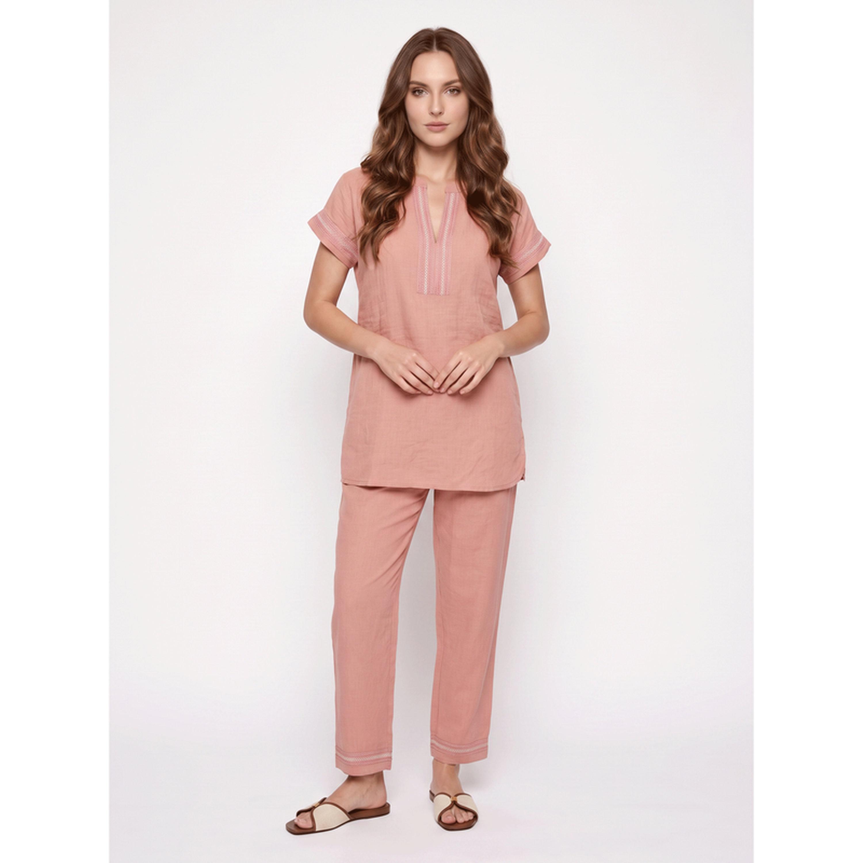 Mish Maroon Short Sleeve Pyjama Set-women-clothing-nightwear-pyjamas-longsets-image-1