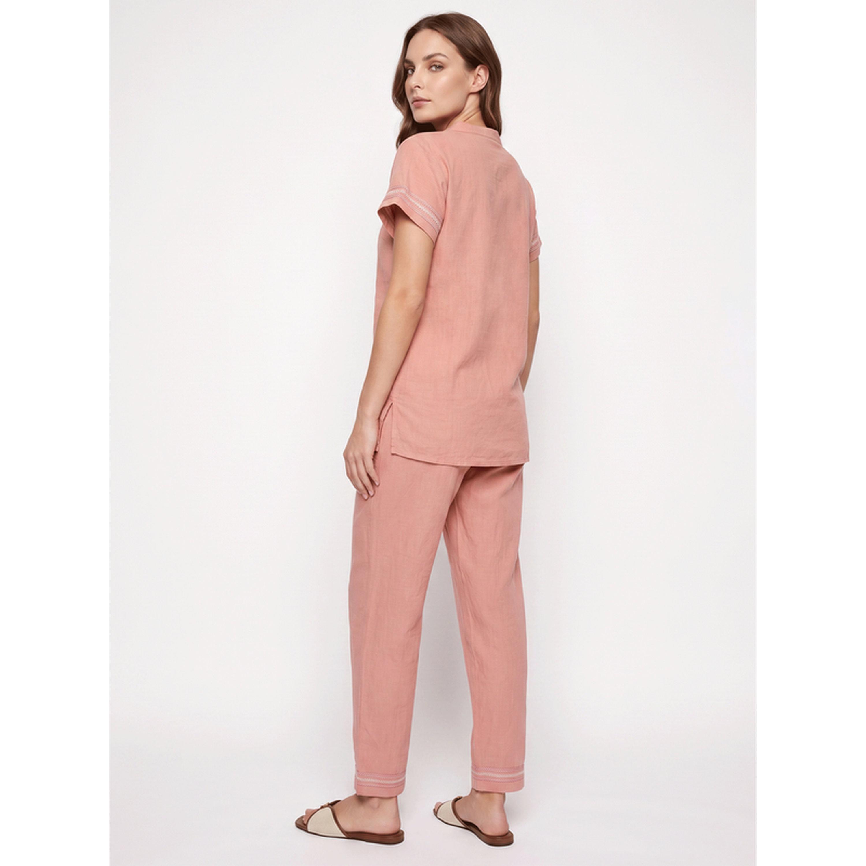 Mish Maroon Short Sleeve Pyjama Set-women-clothing-nightwear-pyjamas-longsets-image-4