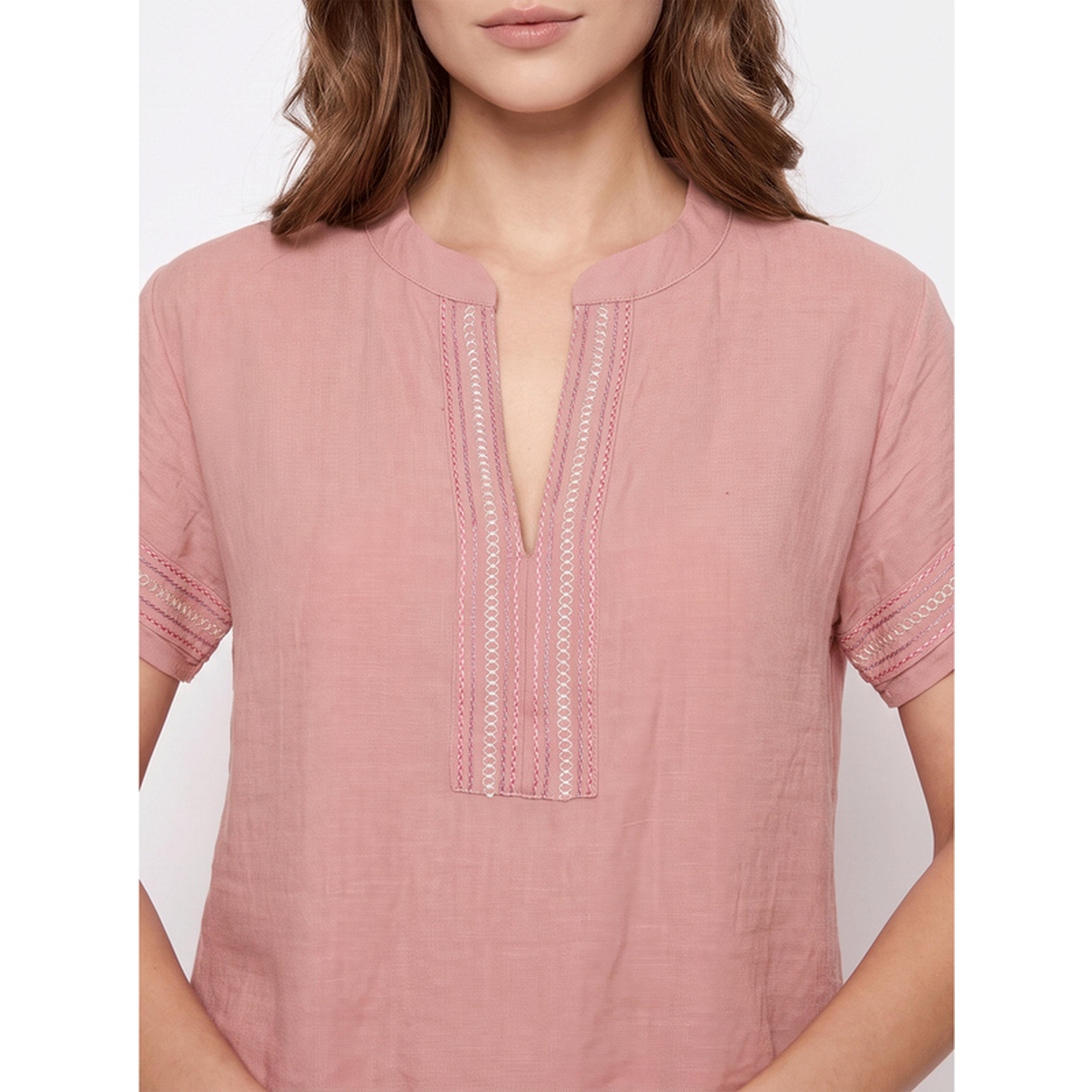 ميش - بيجاما قصير الأكمام بلون خمري-women-clothing-nightwear-pyjamas-longsets-image-6