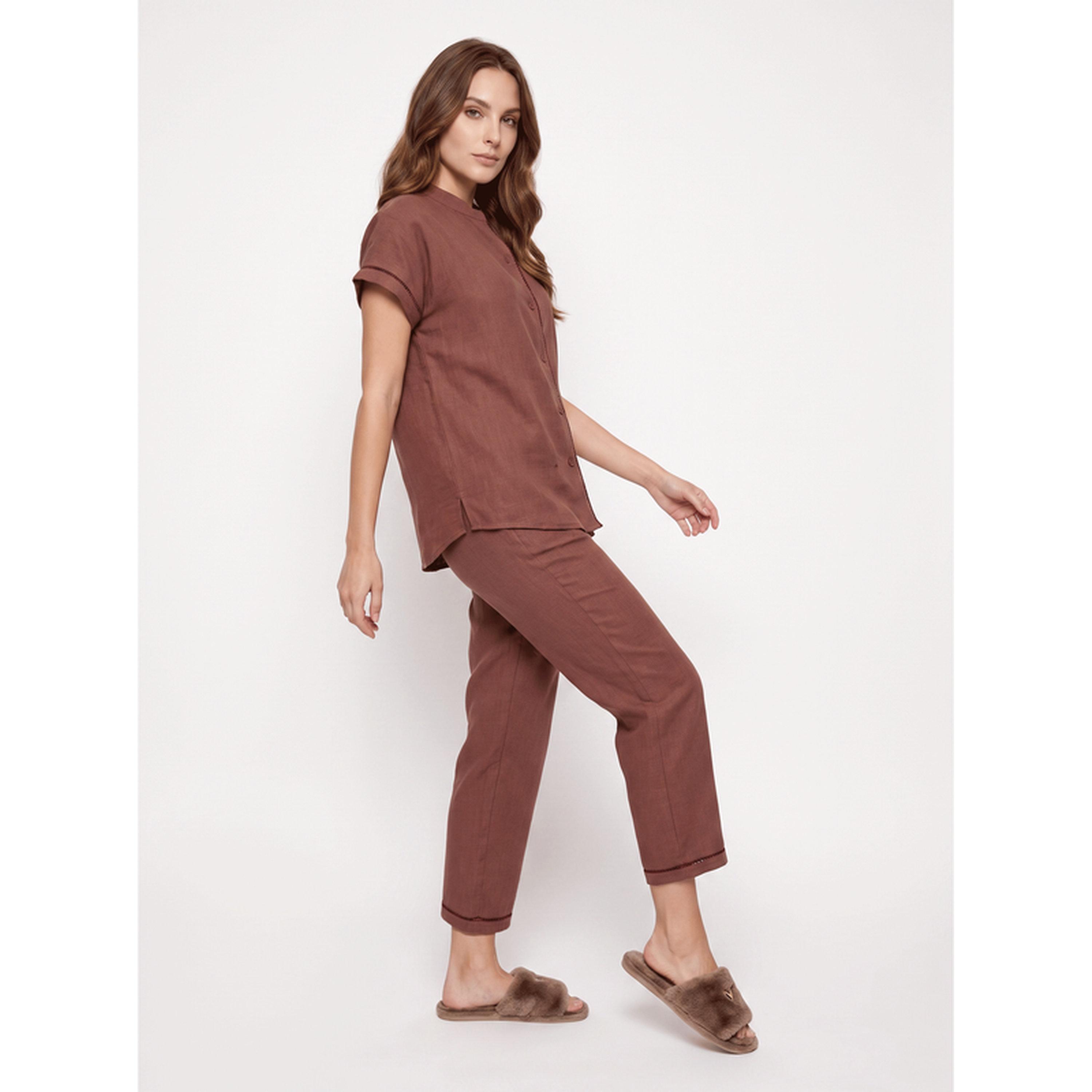 Mish Rust Short Sleeve Pajama Set-women-clothing-nightwear-pyjamas-longsets-image-3