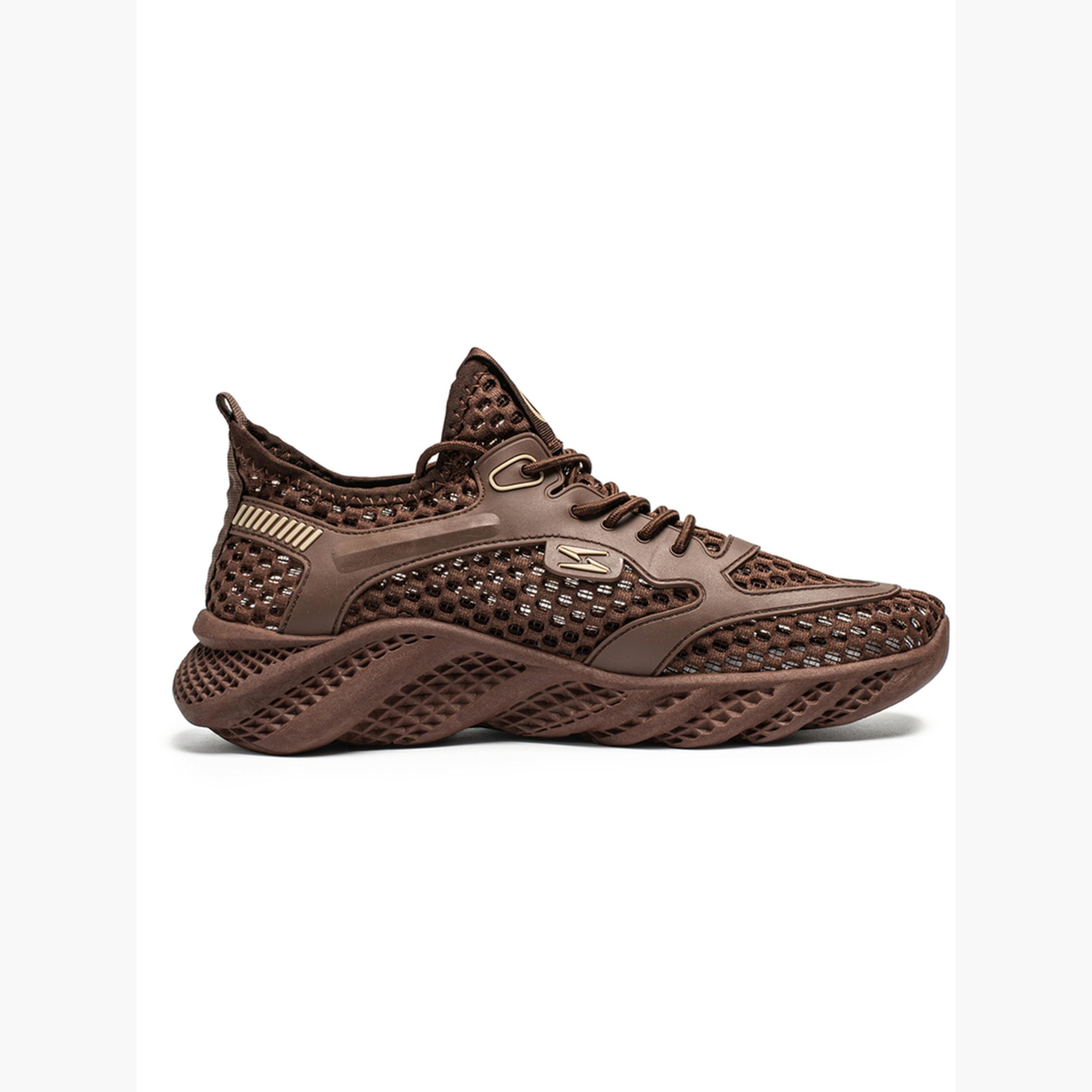 Take Two Mens Brown Mesh Sporty Sneakers-men-shoes-sneakers-image-3