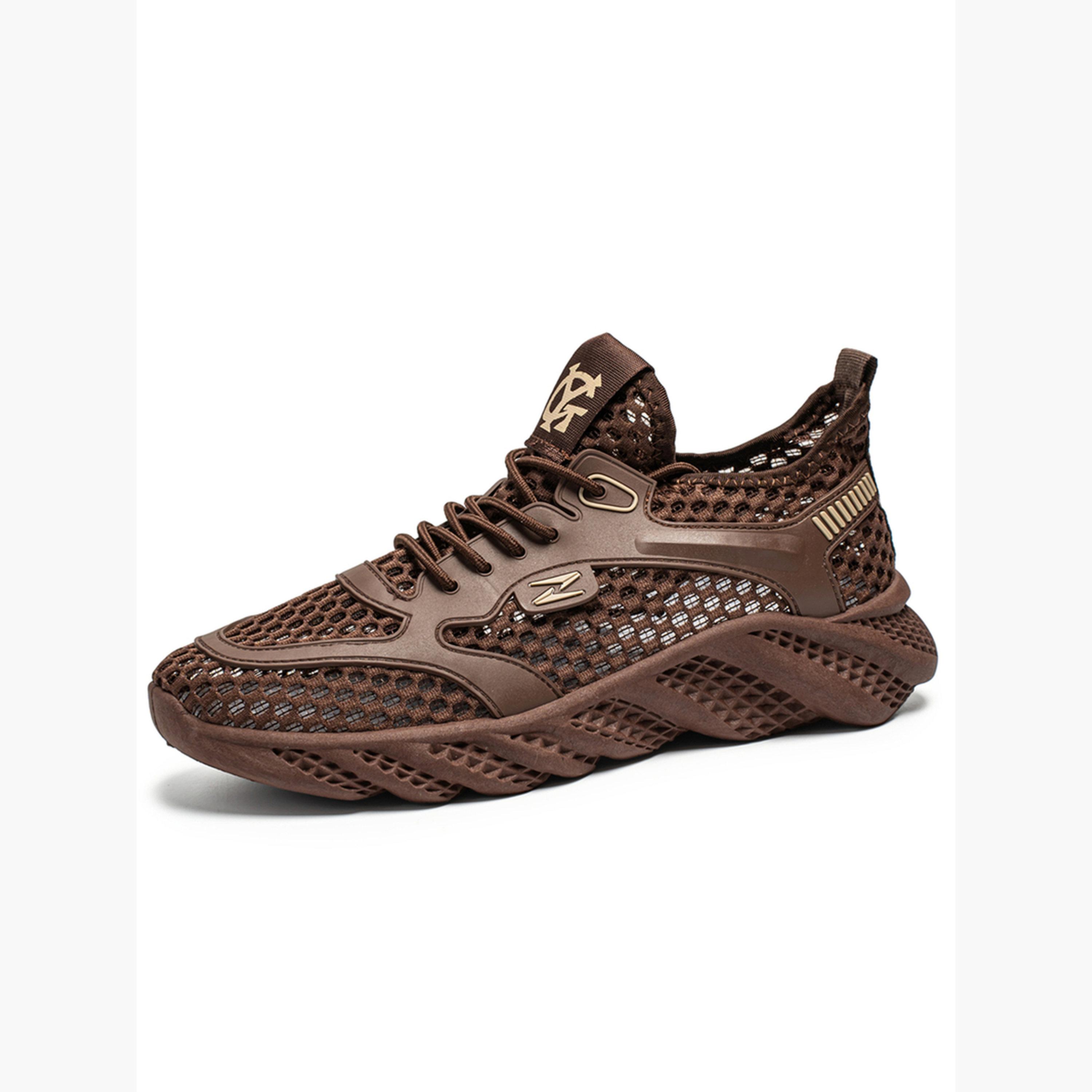 Take Two Mens Brown Mesh Sporty Sneakers-men-shoes-sneakers-image-5
