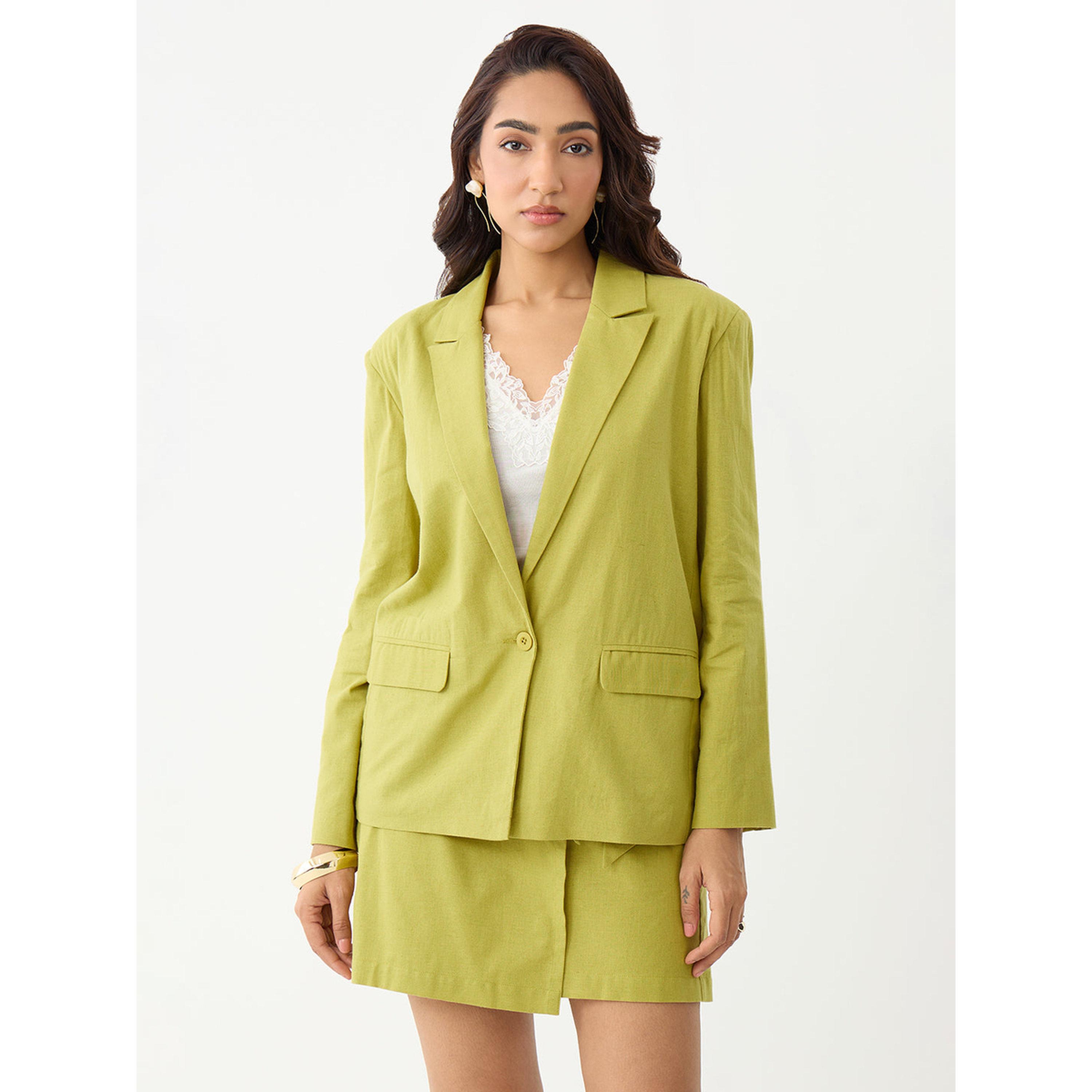 بليزر طويل واسع بأزرار أخضر زمردي-women-clothing-coatsandjackets-blazers-image-1
