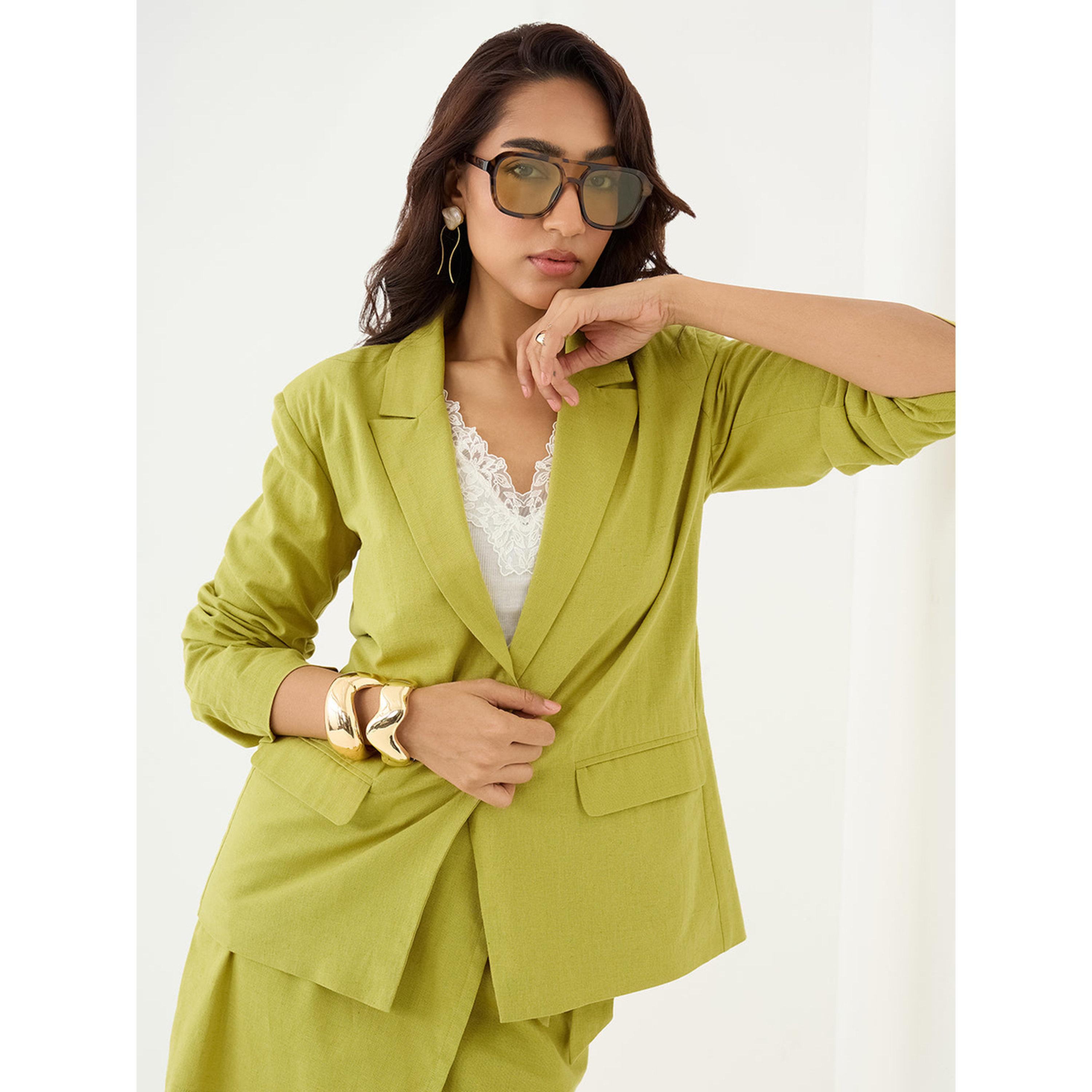 بليزر طويل واسع بأزرار أخضر زمردي-women-clothing-coatsandjackets-blazers-image-3