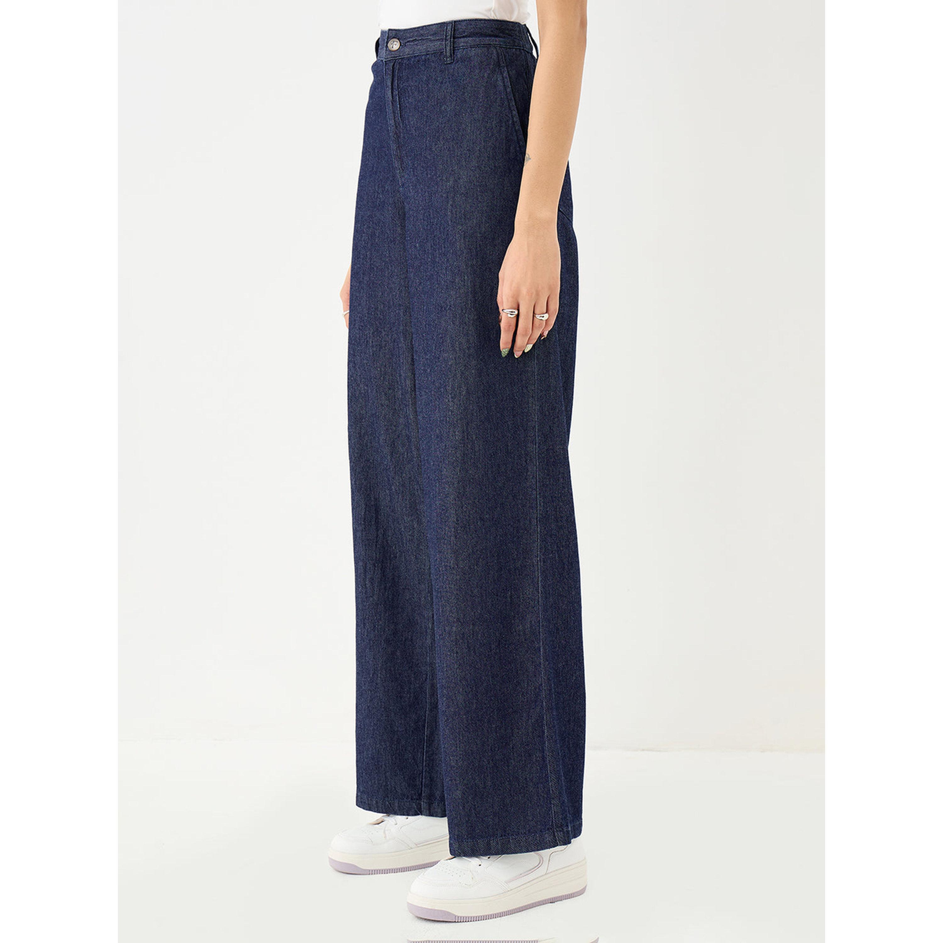 فيميلا × ستايلي - بنطال جينز أزرق داكن متوسط ​​الارتفاع بقصة مستقيمة-women-clothing-jeans-image-4
