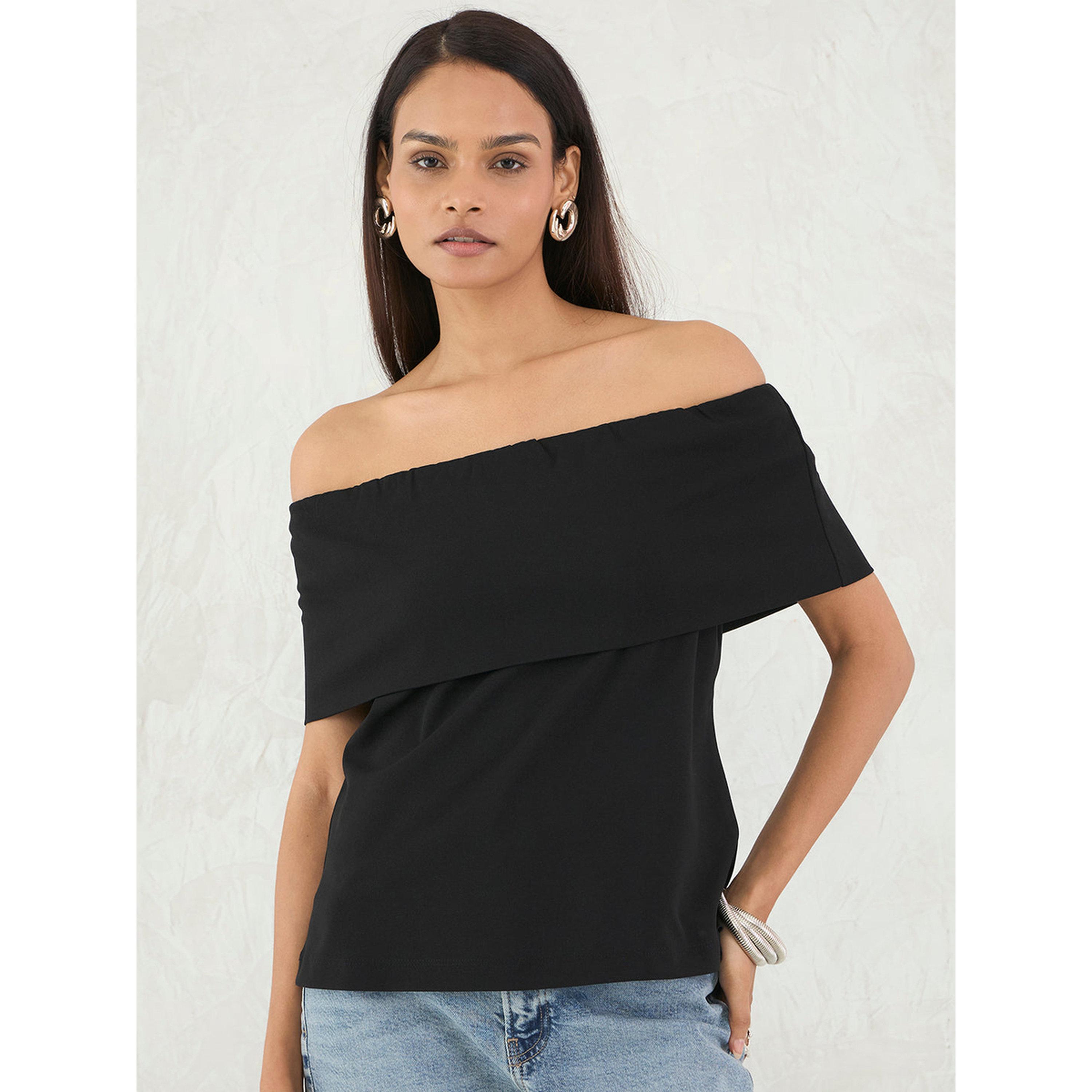 Femmella X Styli Black Bardot Off-Shoulder Sleeveless Top-women-clothing-shirtsandblouses-blouses-image-1