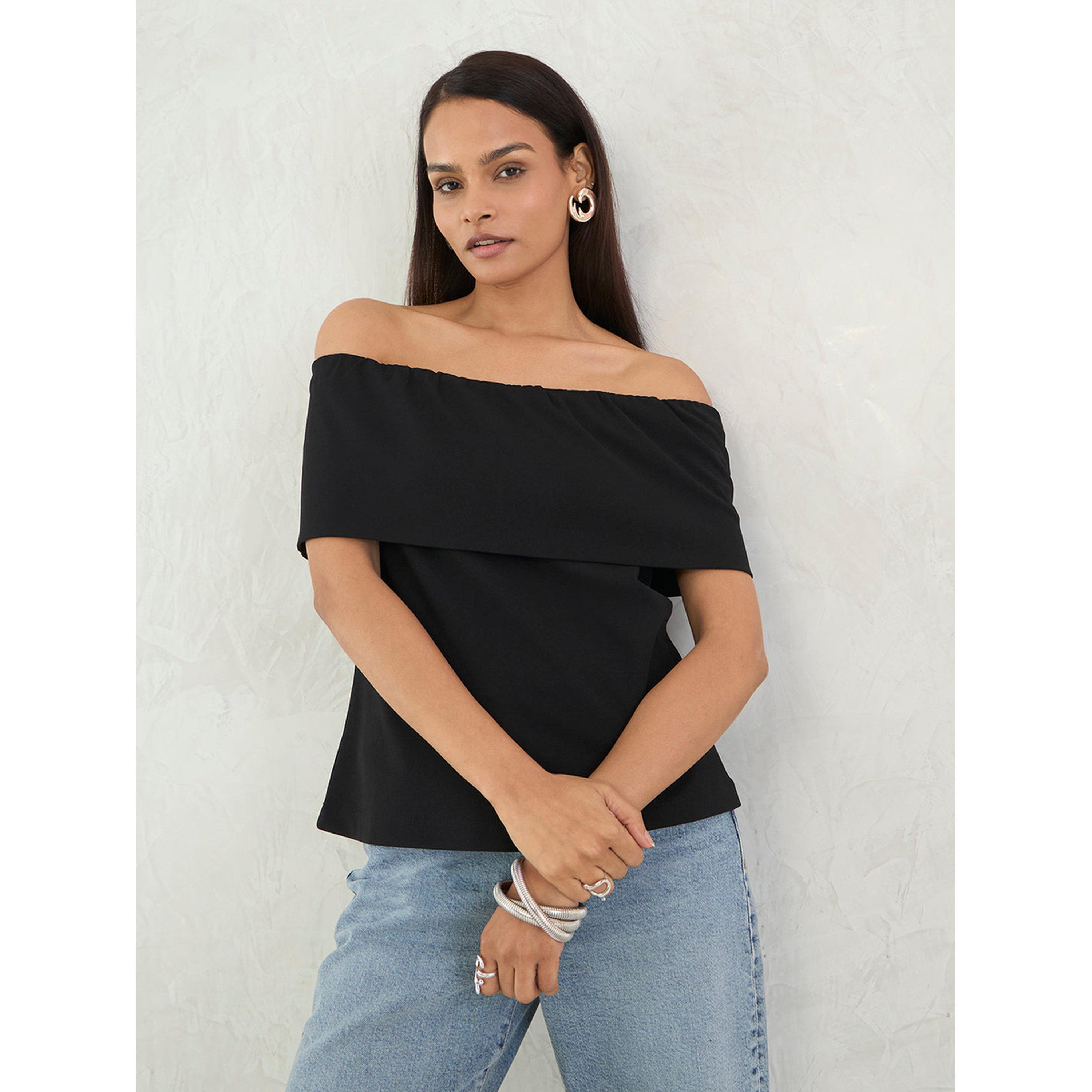 Femmella X Styli Black Bardot Off-Shoulder Sleeveless Top-women-clothing-shirtsandblouses-blouses-image-2